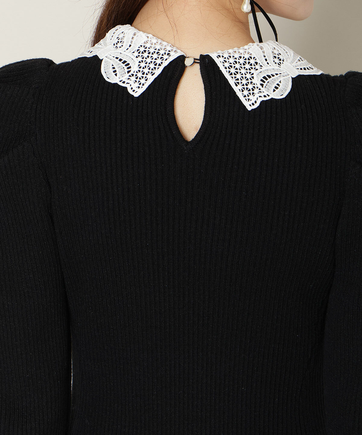 WILLSELECTION「リボンレースカラーニットワンピース」|ワンピース|