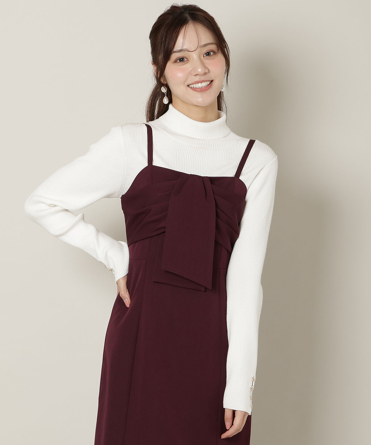 WILLSELECTION「リボンデザインIラインワンピース」|ワンピース|