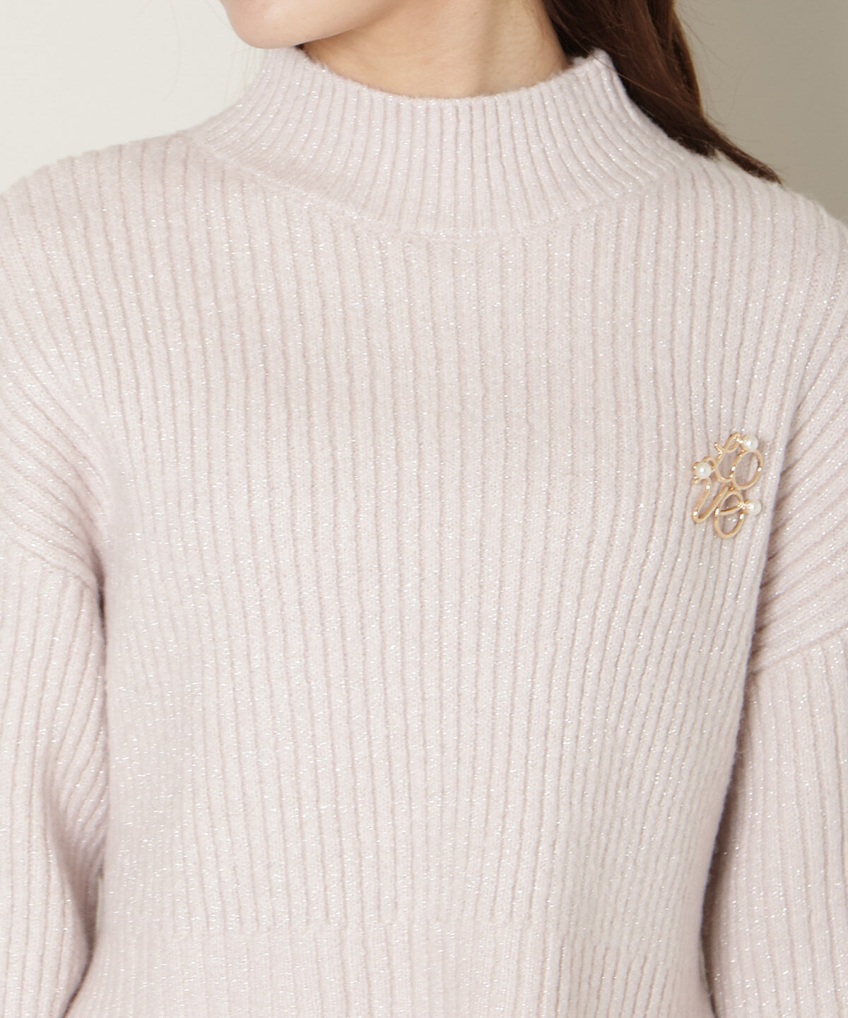 WILLSELECTION「ブローチ付きクロップドラメニット」|ニット・セーター|