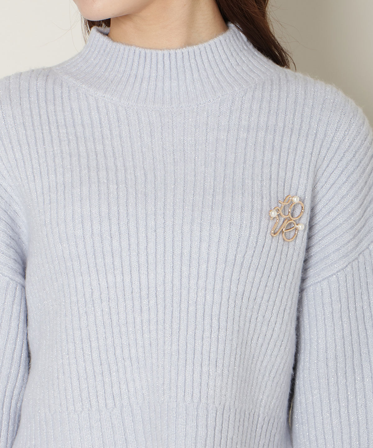 WILLSELECTION「ブローチ付きクロップドラメニット」|ニット・セーター|