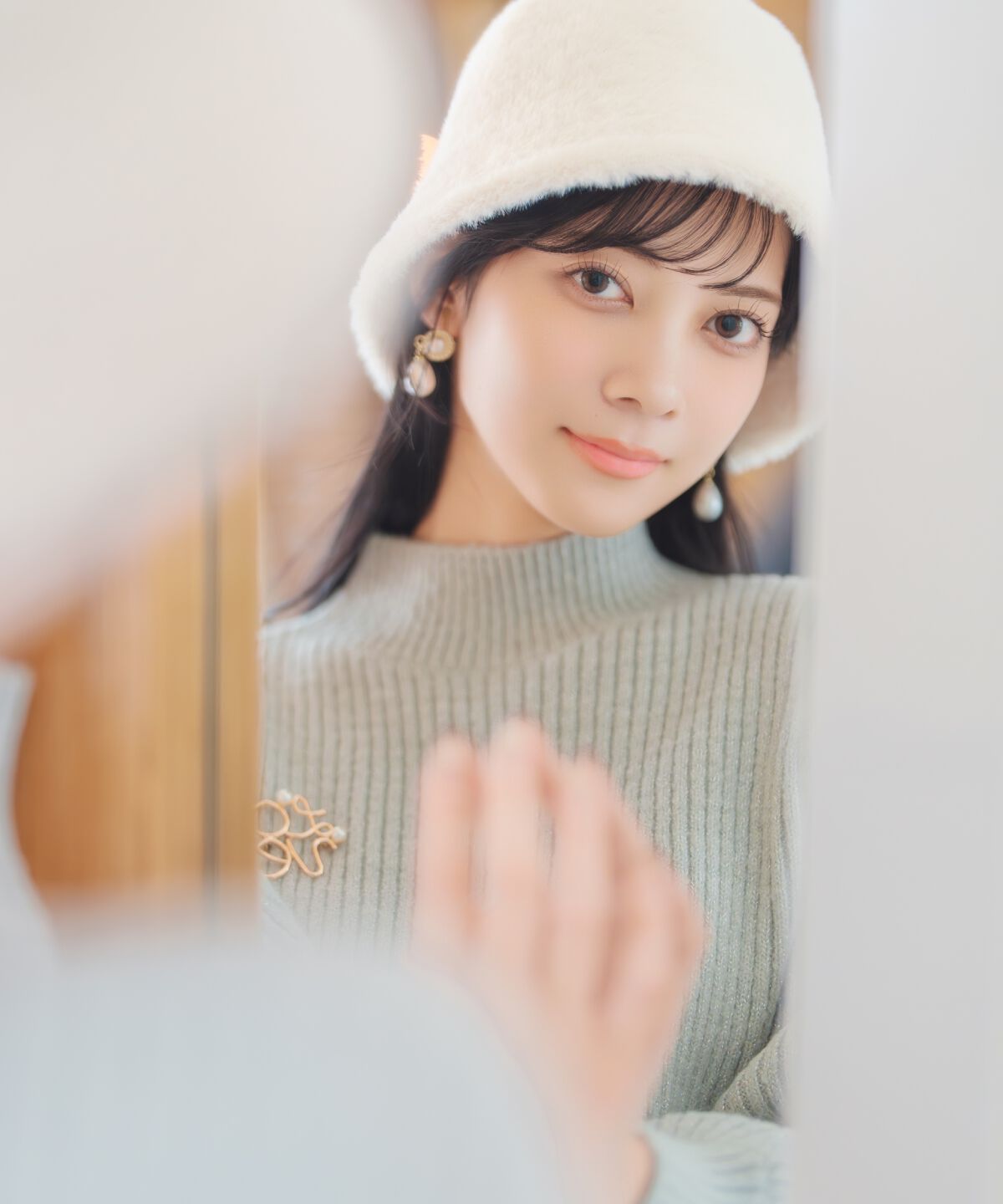 WILLSELECTION「ブローチ付きクロップドラメニット」|ニット・セーター|