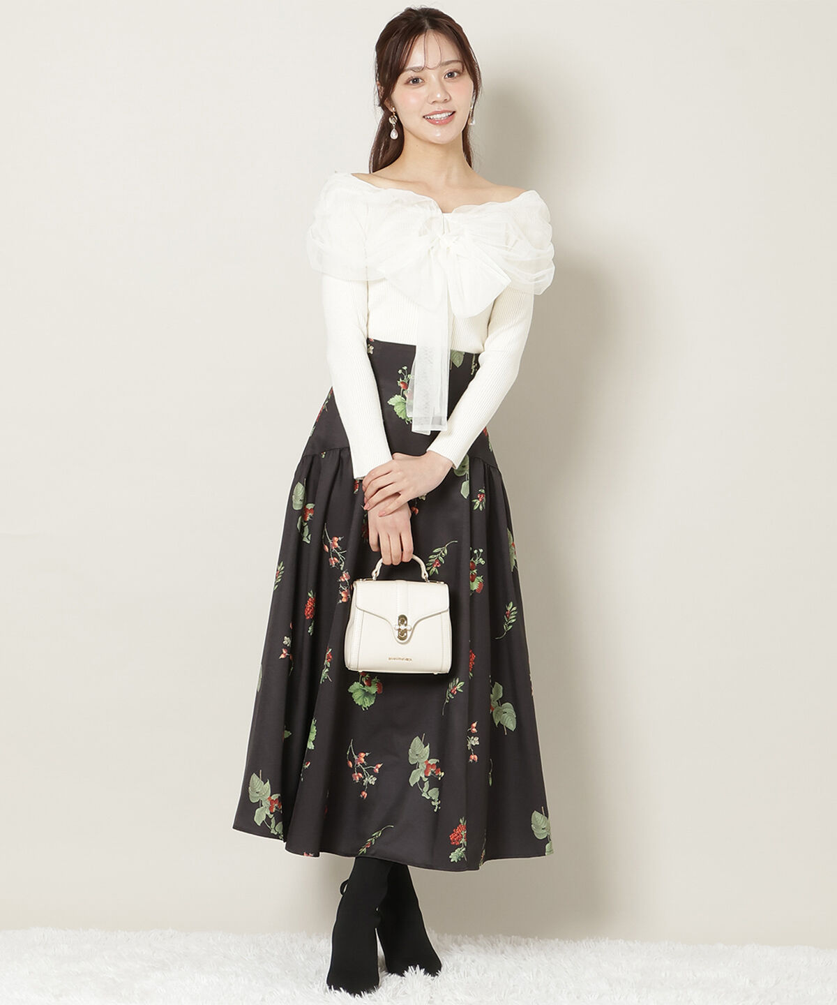 WILLSELECTION「リボンチュールレイヤードリブニット」|ニット・セーター|