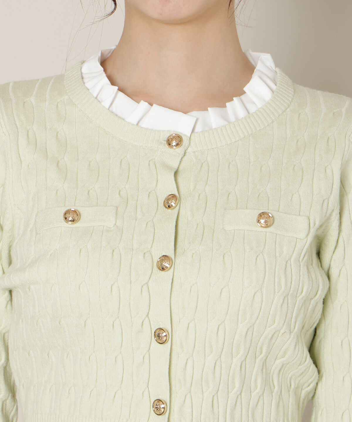 WILLSELECTION「フリルレイヤードケーブルニット」|ニット・セーター|