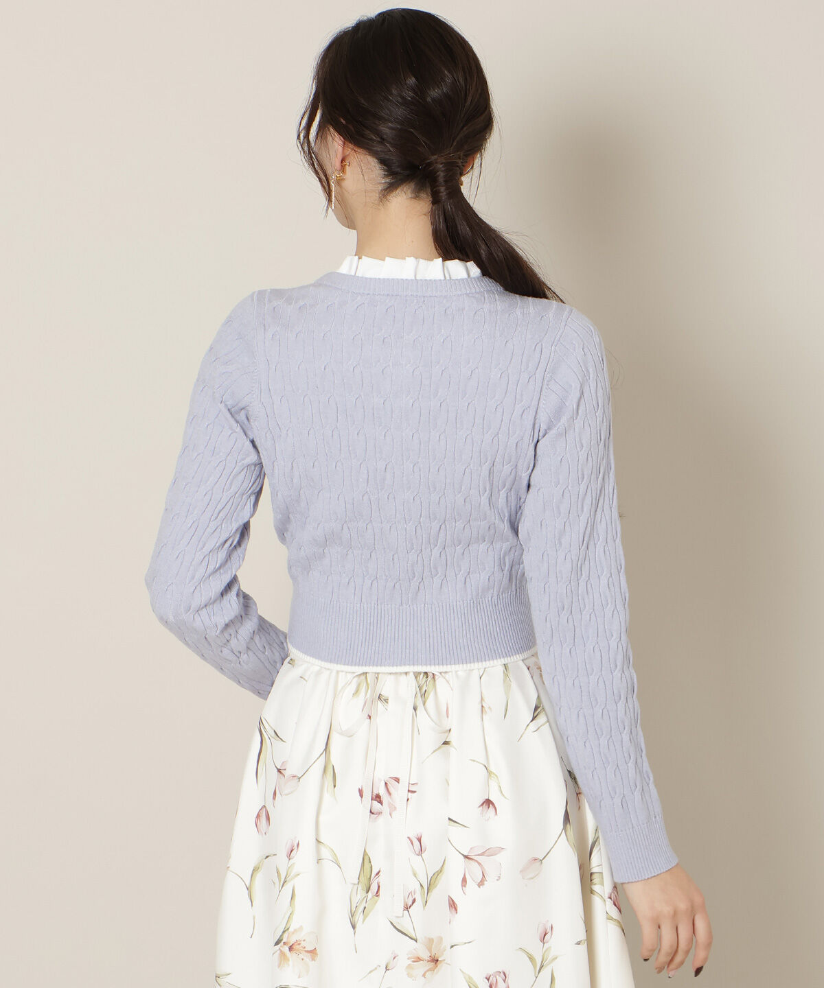 WILLSELECTION「フリルレイヤードケーブルニット」|ニット・セーター|