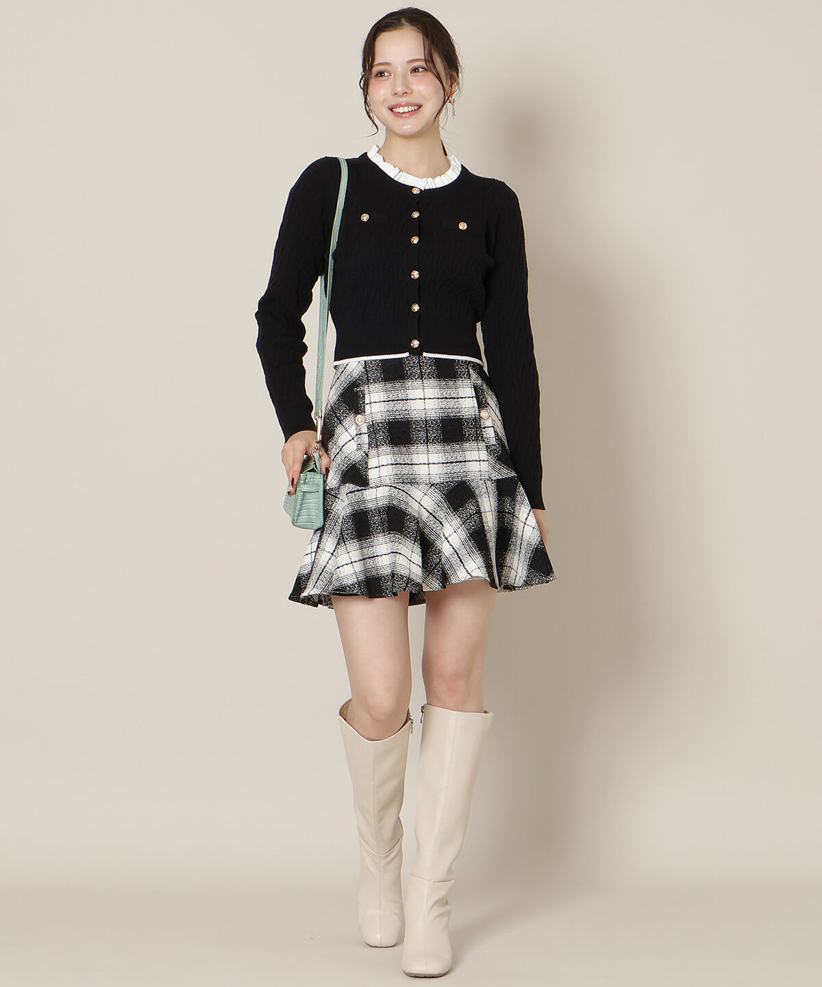 WILLSELECTION「フリルレイヤードケーブルニット」|ニット・セーター|