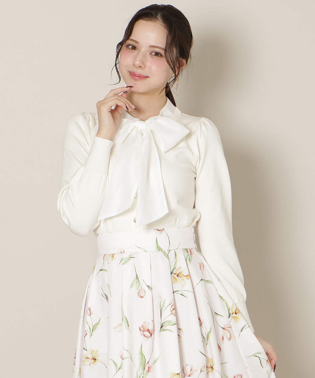 WILLSELECTION「リボンタイプルオーバー」|ニット・セーター|オフ