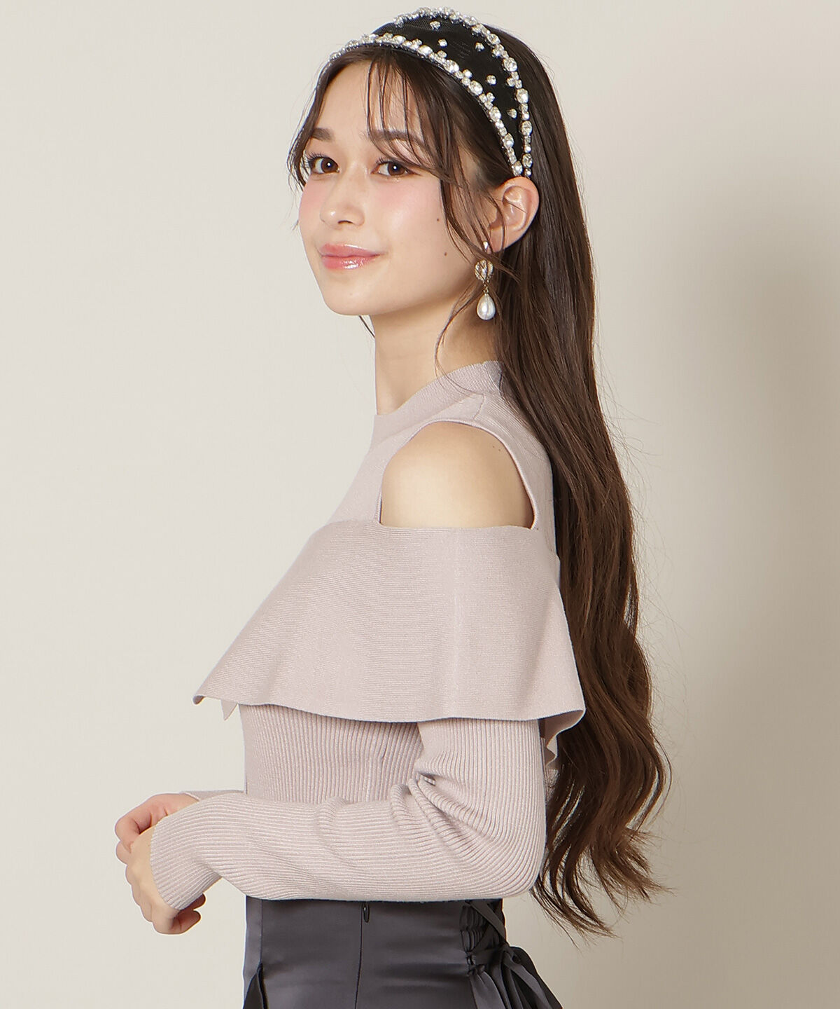 WILLSELECTION「オープンショルダーレイヤードニット」|ニット・セーター|