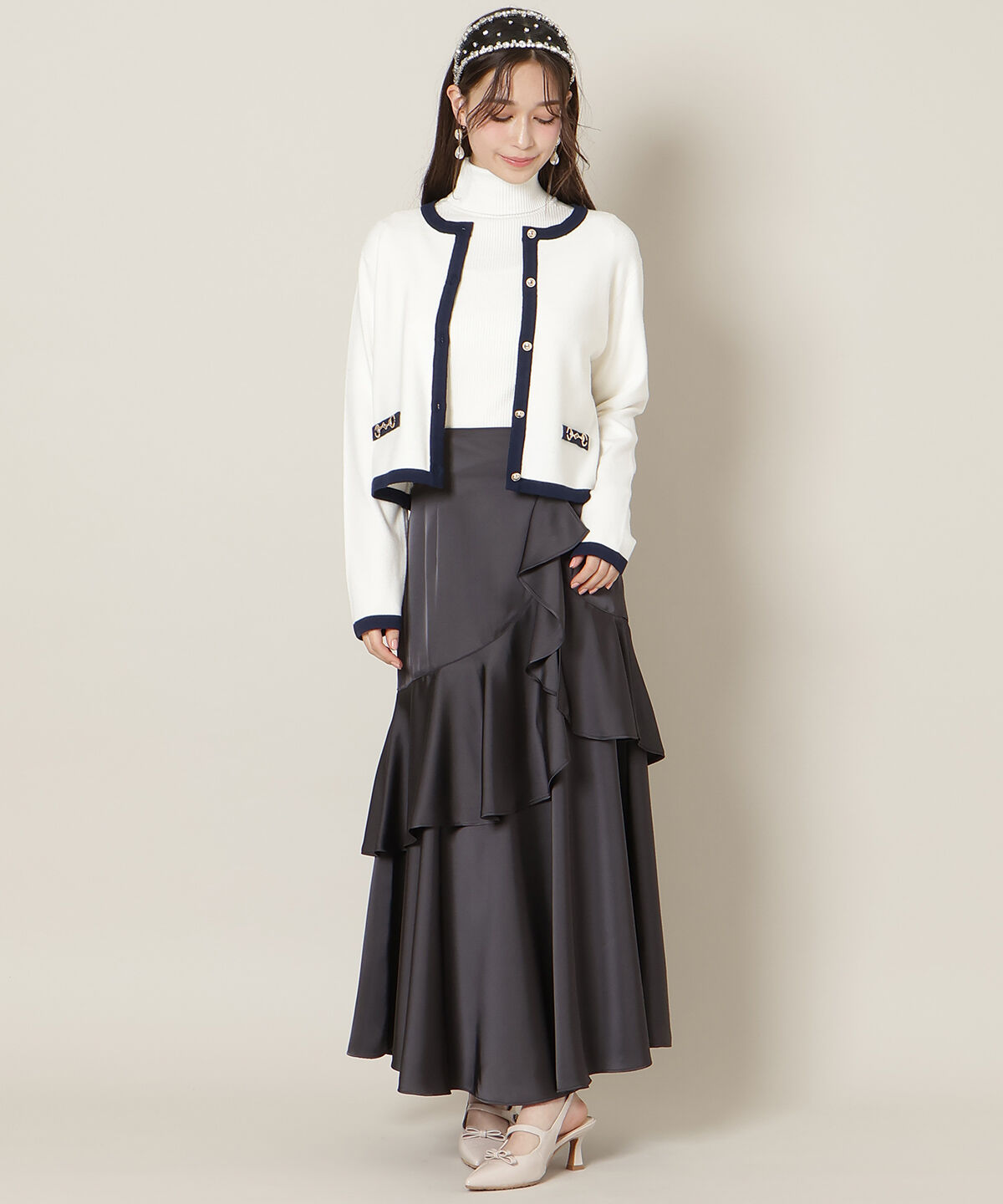 WILLSELECTION「バイカラーアンサンブル」|カーディガン|