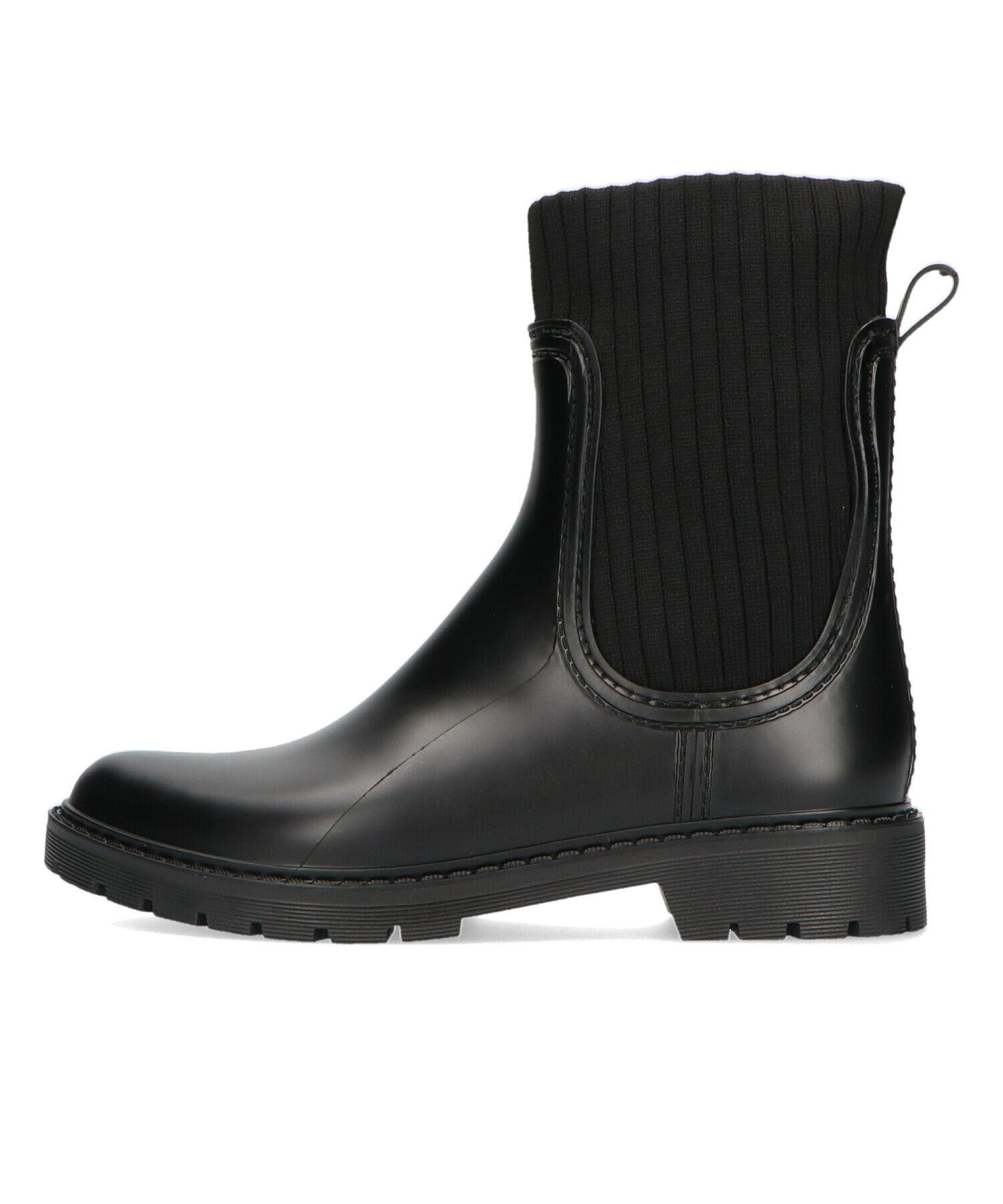 ORiental TRaffic「【防水】切替 ニット レインブーツ /R-0017 レインシューズ ニット 晴雨兼用 ゆったりサイズ」|ショートブーツ|