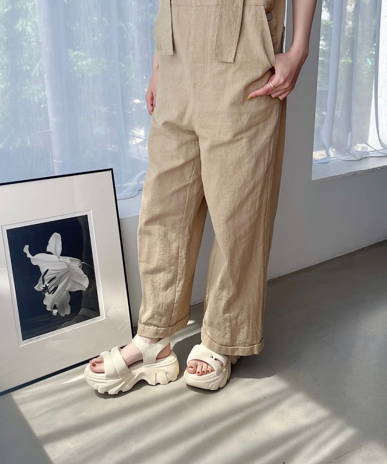 ORiental TRaffic「●2025春夏新作●カットデザインパデット厚底サンダル/51206 サンダル 厚底 トレンド 人気 軽い」|サンダル|