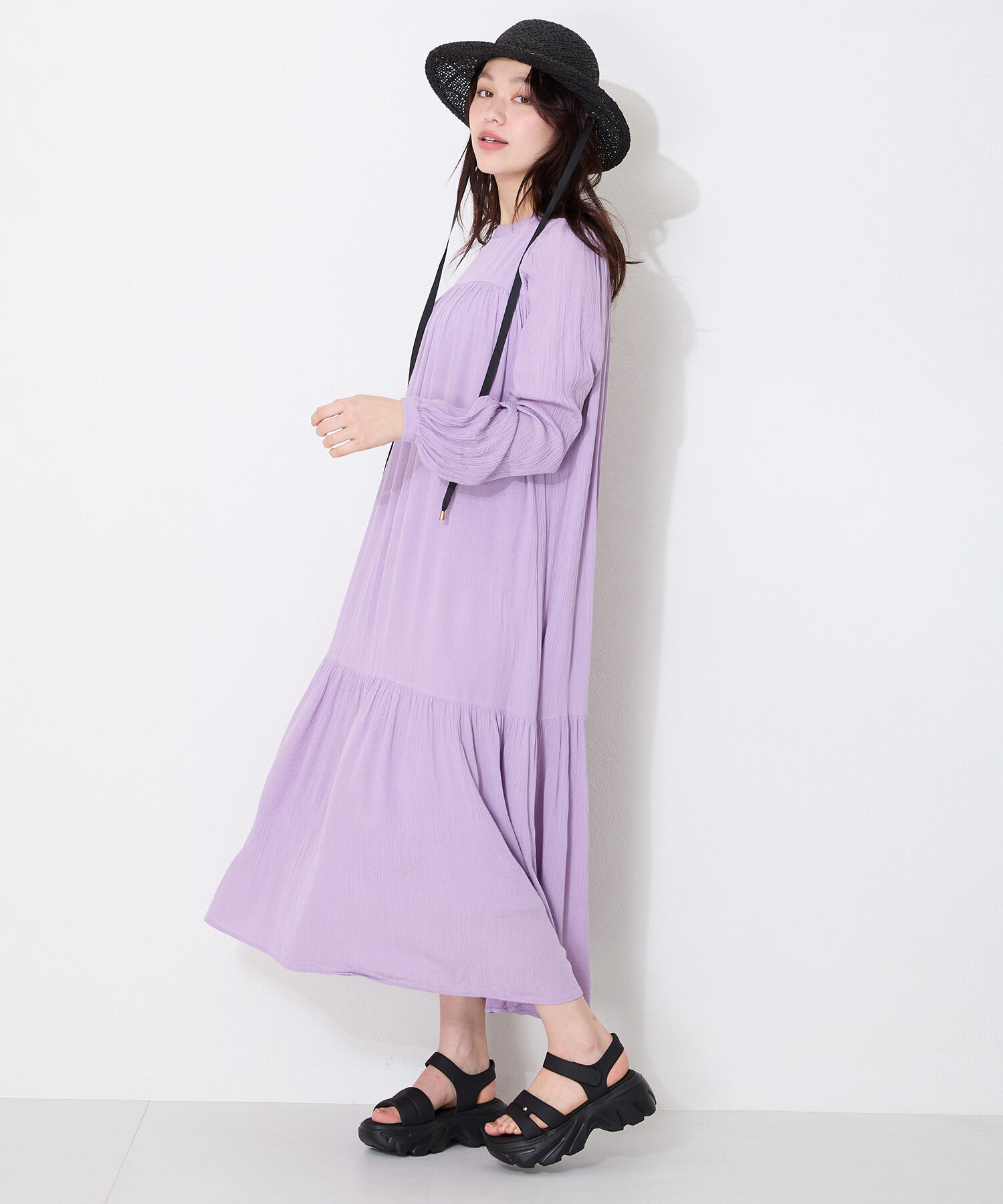 ORiental TRaffic「●2025春夏新作●カットデザインパデット厚底サンダル/51206 サンダル 厚底 トレンド 人気 軽い」|サンダル|