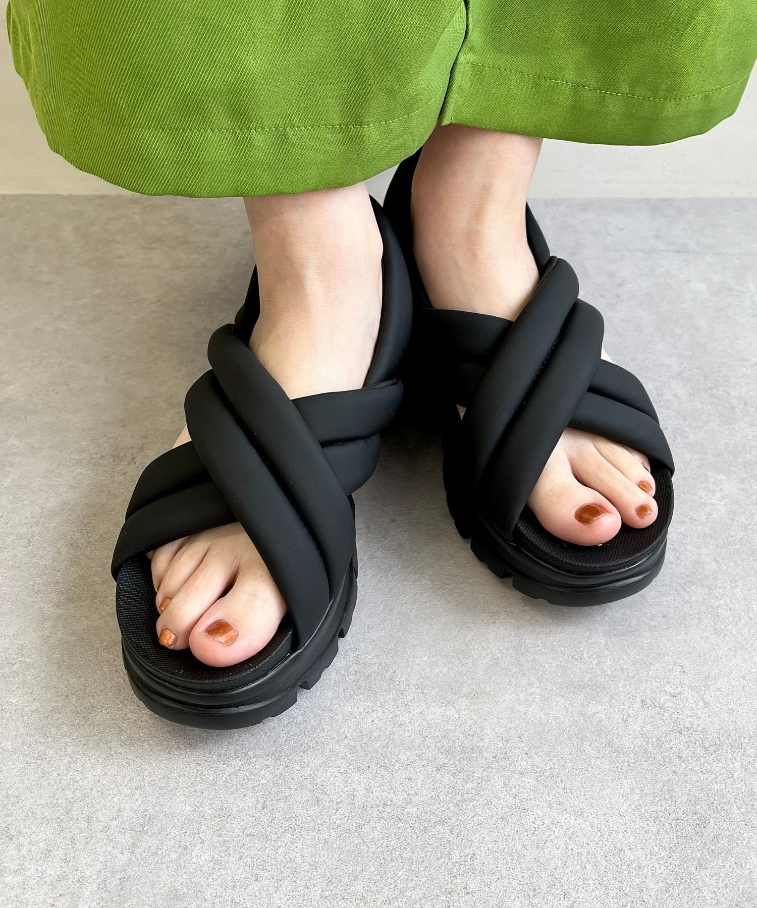 ORiental TRaffic「【トレンド】●2025春夏新作●クロスベルト厚底サンダル/51201 サンダル 厚底 人気 売れてる」|サンダル|