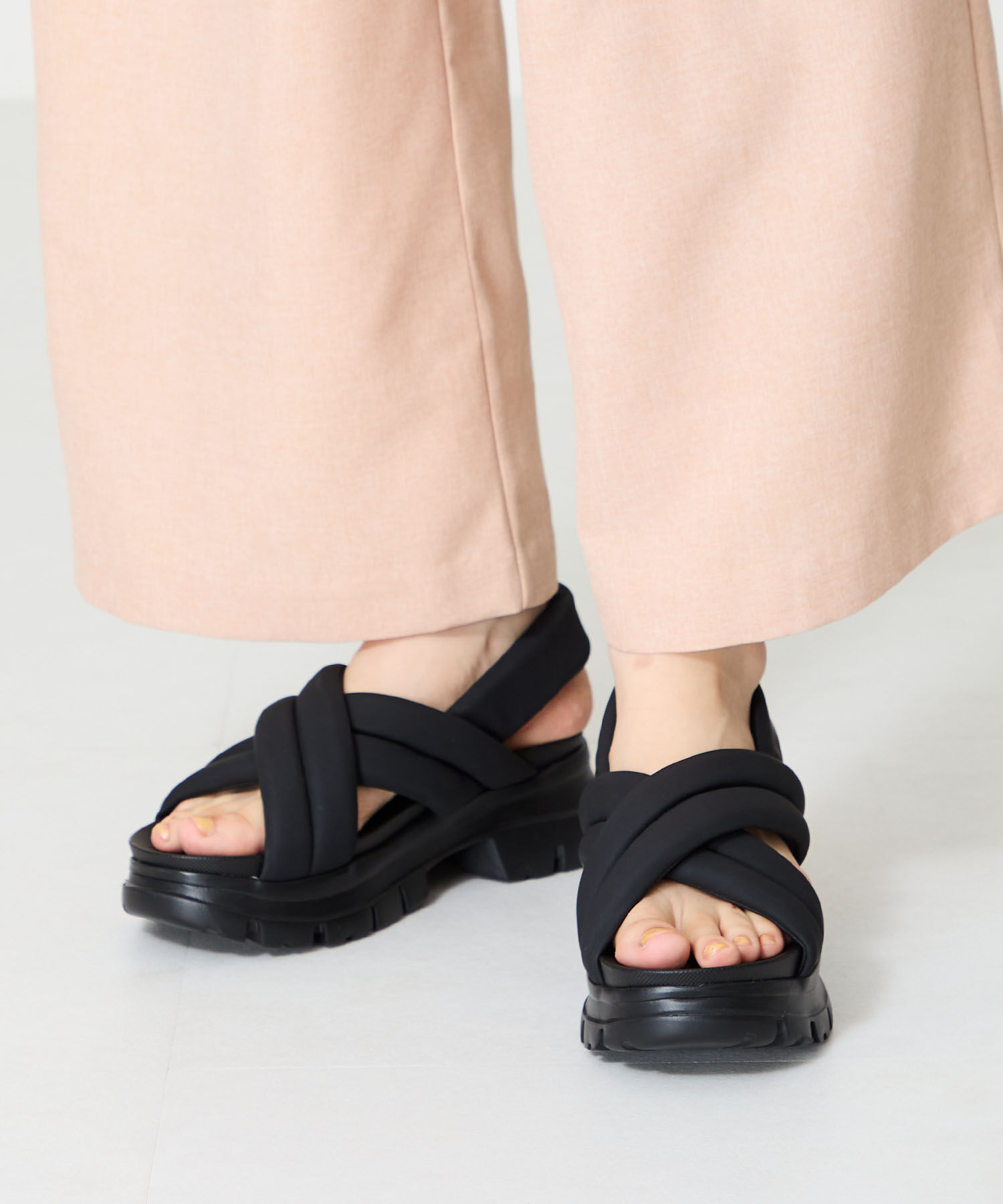 ORiental TRaffic「【トレンド】●2025春夏新作●クロスベルト厚底サンダル/51201 サンダル 厚底 人気 売れてる」|サンダル|