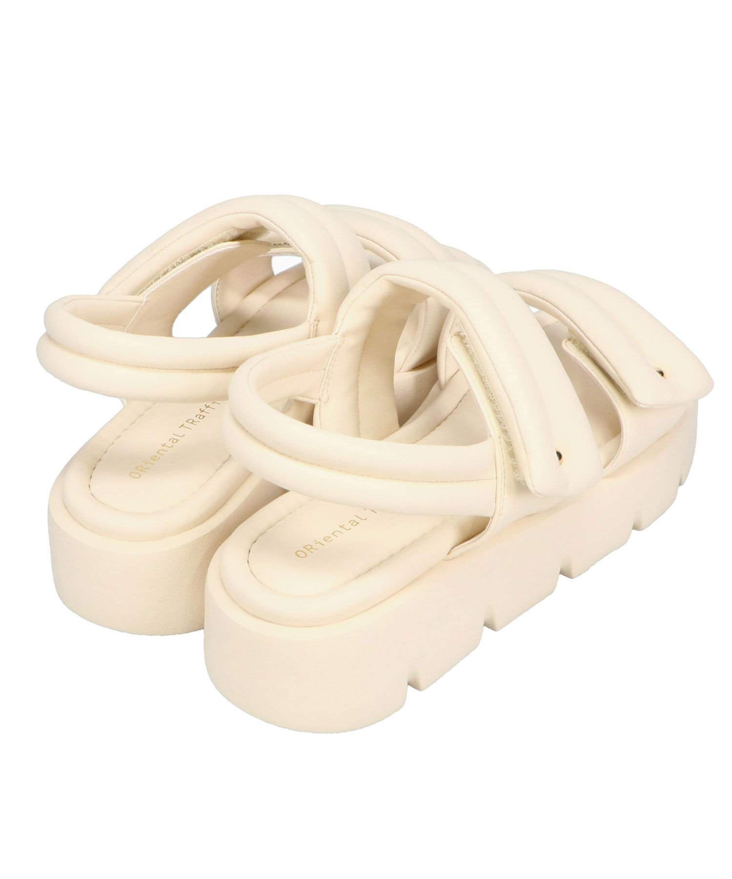 ORiental TRaffic「●2025春夏新作●パデットダブルベルト厚底サンダル/51202 サンダル 人気 トレンド 売れてる」|サンダル|