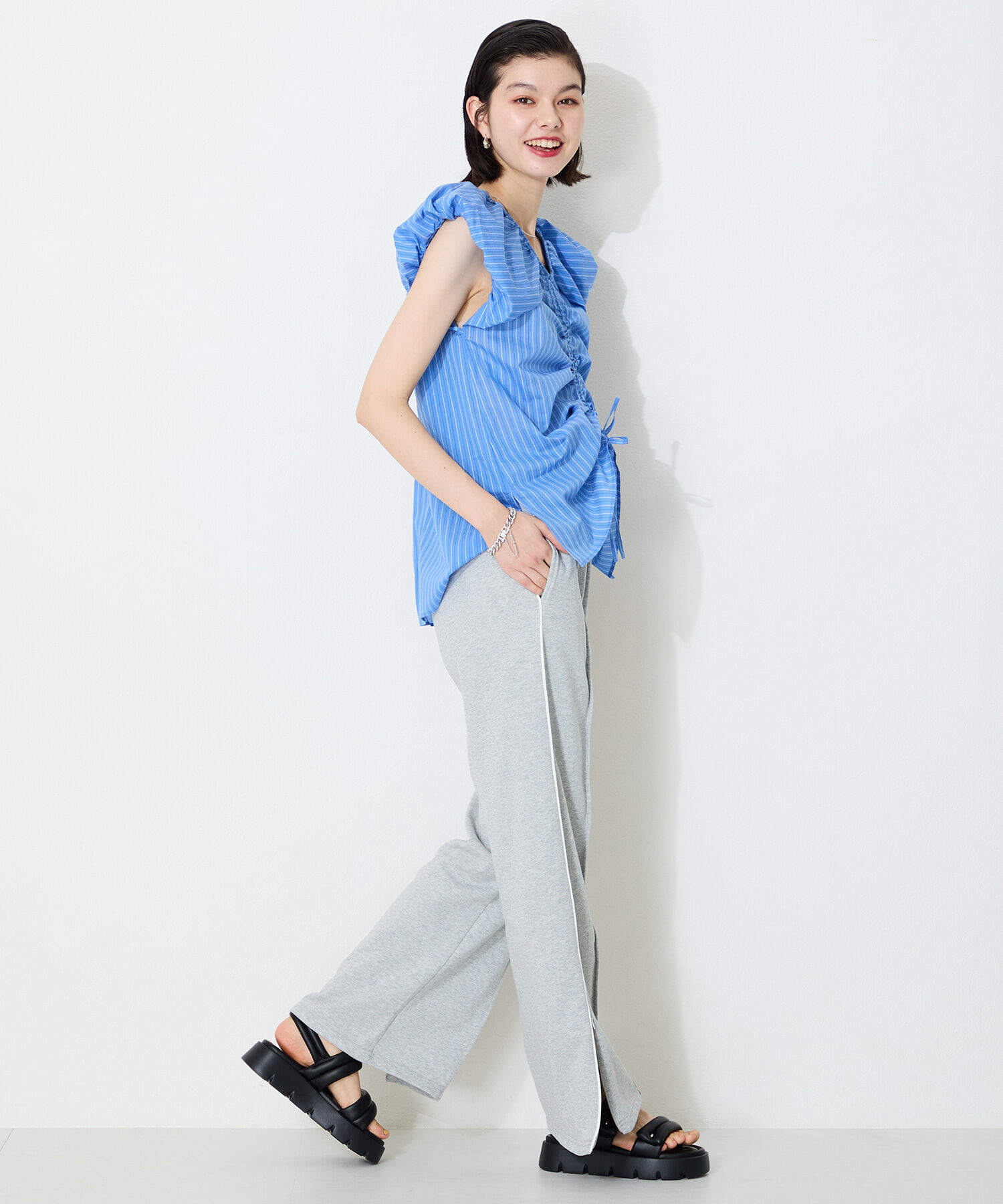 ORiental TRaffic「●2025春夏新作●パデットダブルベルト厚底サンダル/51202 サンダル 人気 トレンド 売れてる」|サンダル|