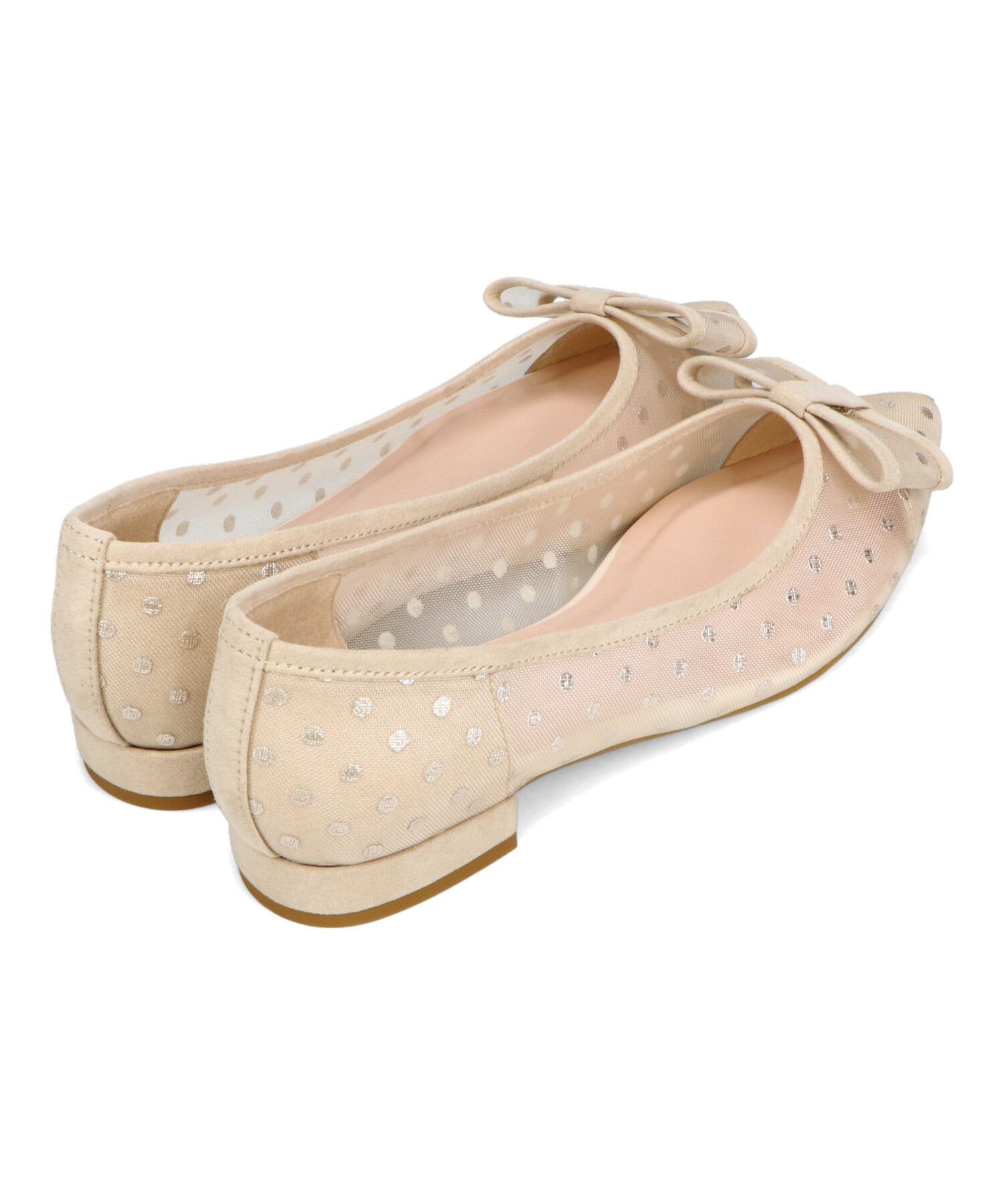 ORiental TRaffic「●2025春夏新作●ドットチュールリボンフラットパンプス/51123 トレンド 人気 フラット フェミニン」|パンプス|