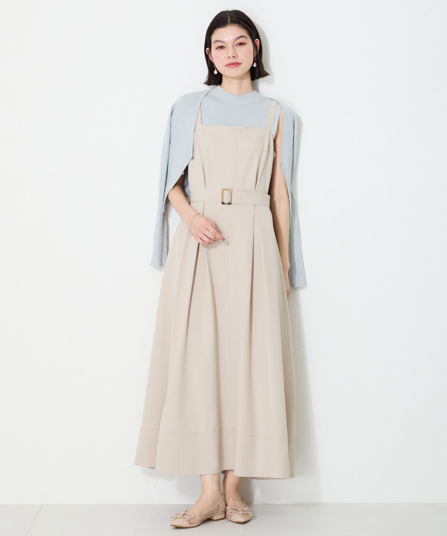 ORiental TRaffic「●2025春夏新作●ドットチュールリボンフラットパンプス/51123 トレンド 人気 フラット フェミニン」|パンプス|