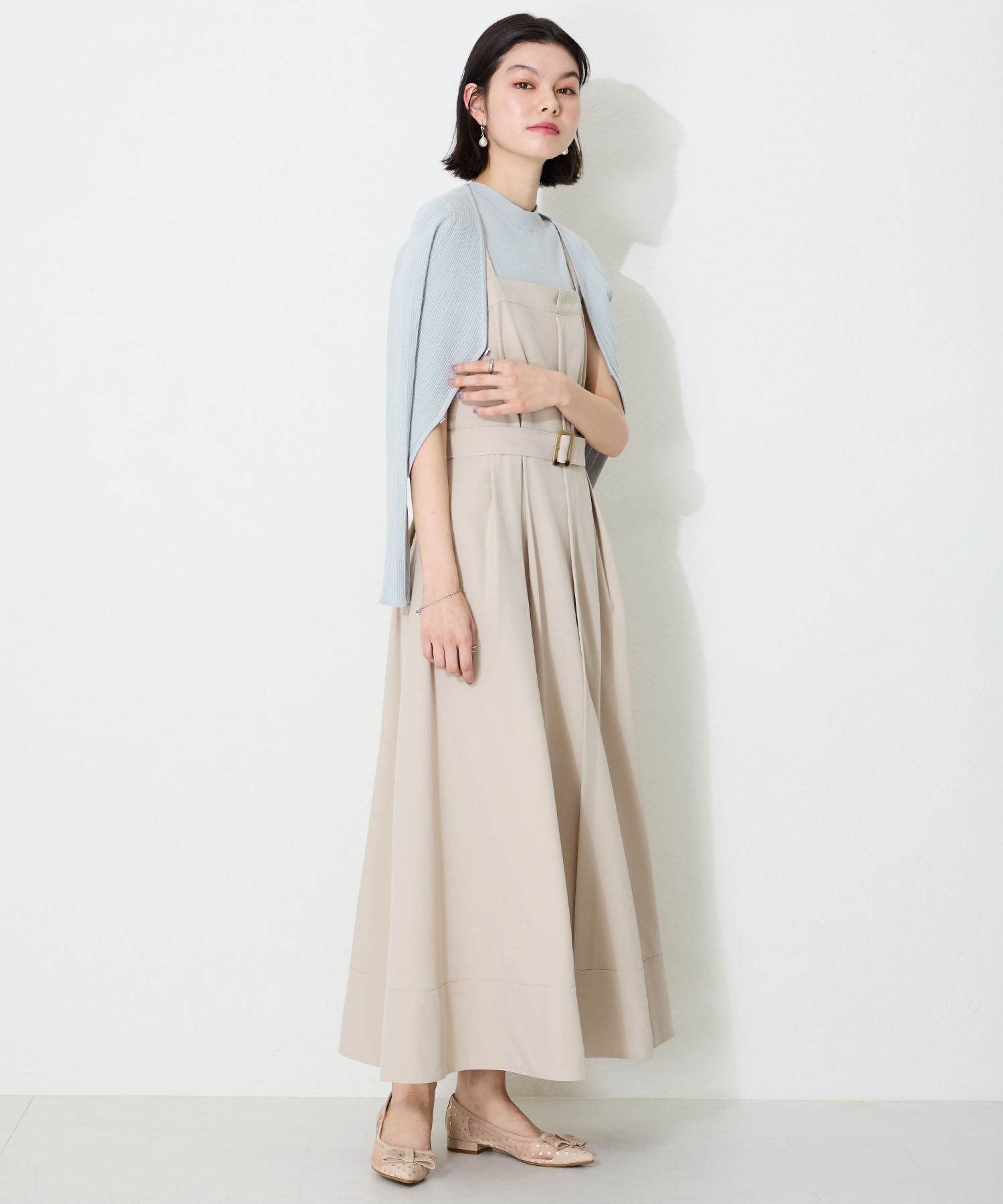 ORiental TRaffic「●2025春夏新作●ドットチュールリボンフラットパンプス/51123 トレンド 人気 フラット フェミニン」|パンプス|