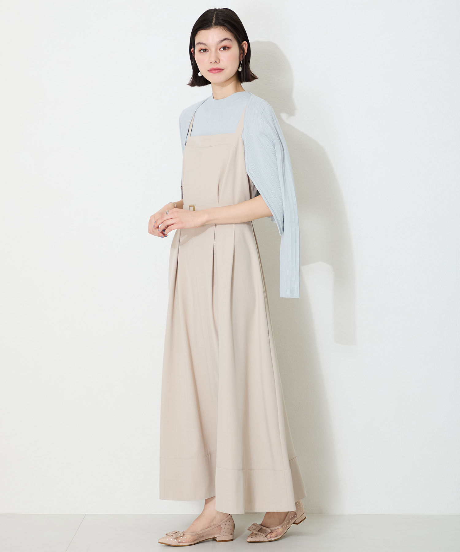 ORiental TRaffic「●2025春夏新作●ドットチュールリボンフラットパンプス/51123 トレンド 人気 フラット フェミニン」|パンプス|