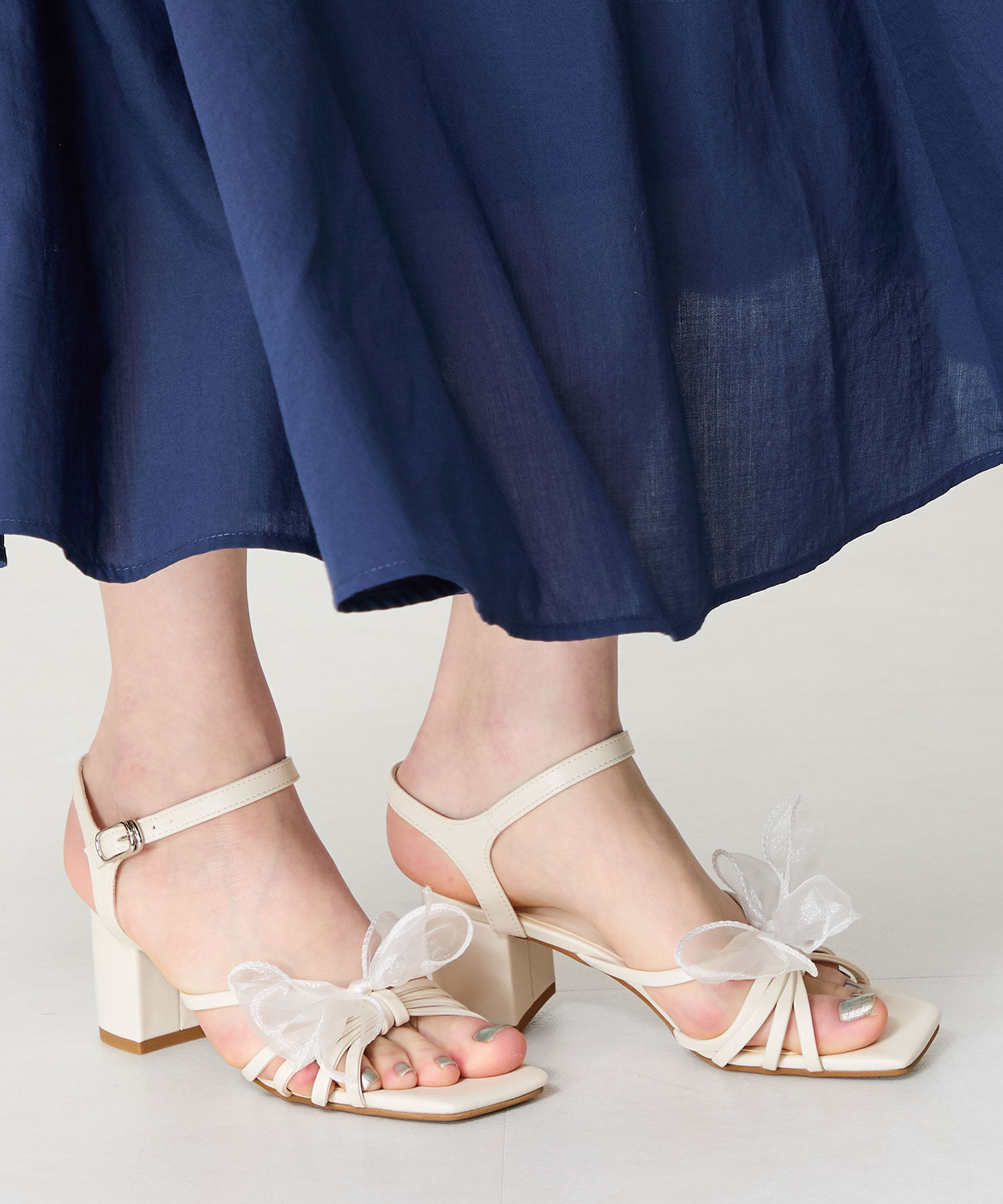ORiental TRaffic「●2025春夏新作●ビッグチュールリボンヒールサンダル/51220 サンダル 人気 トレンド」|サンダル|