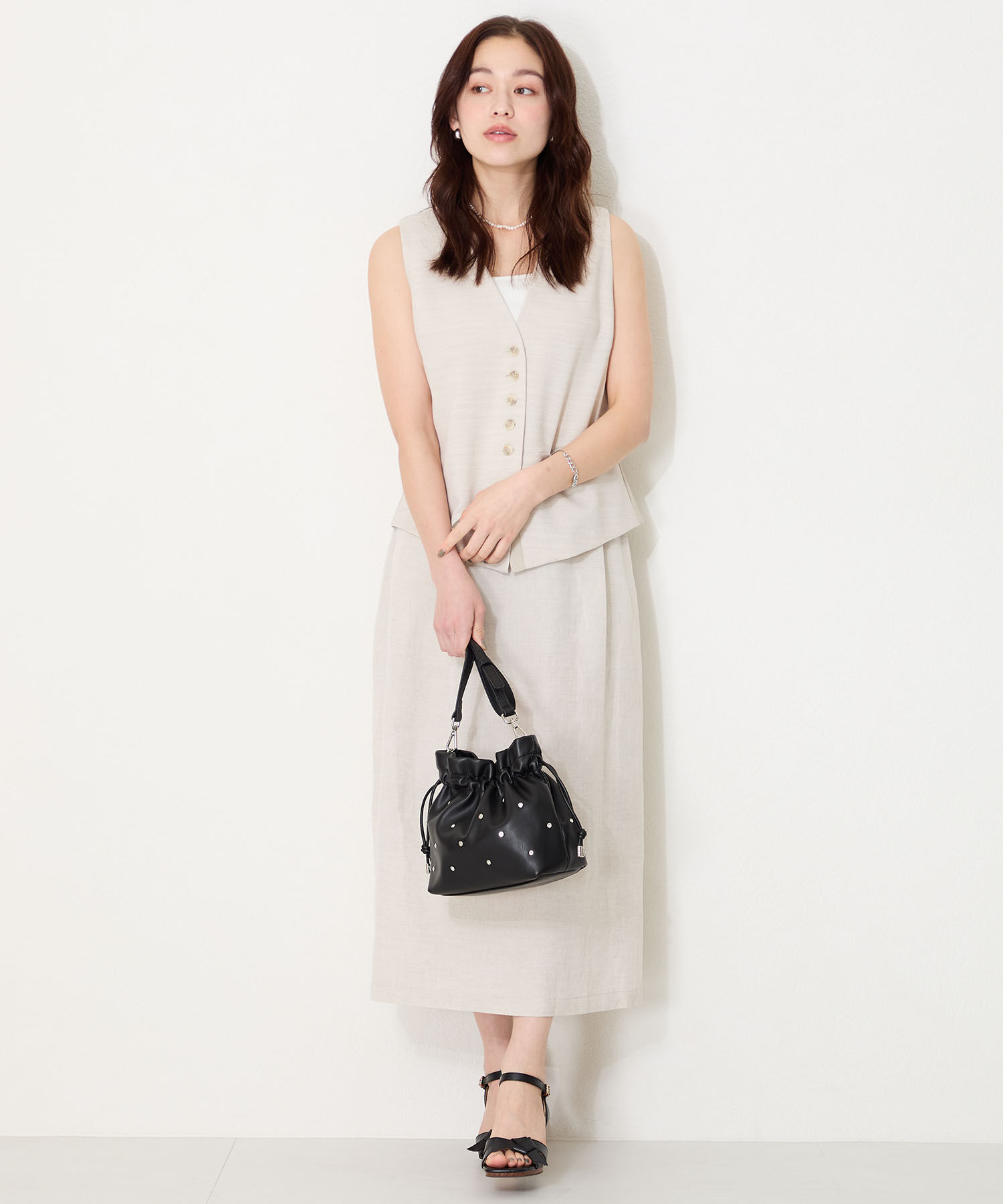 ORiental TRaffic「●2025春夏新作●リボンベルトウッドヒールサンダル/51225 サンダル 人気 ヒール8.2cm」|サンダル|