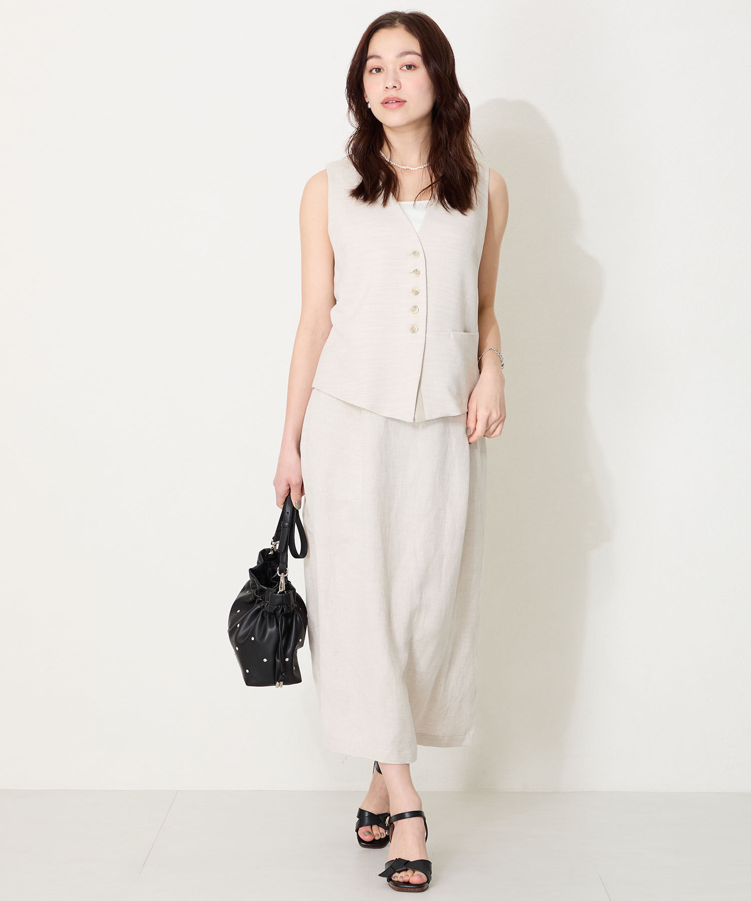 ORiental TRaffic「●2025春夏新作●リボンベルトウッドヒールサンダル/51225 サンダル 人気 ヒール8.2cm」|サンダル|