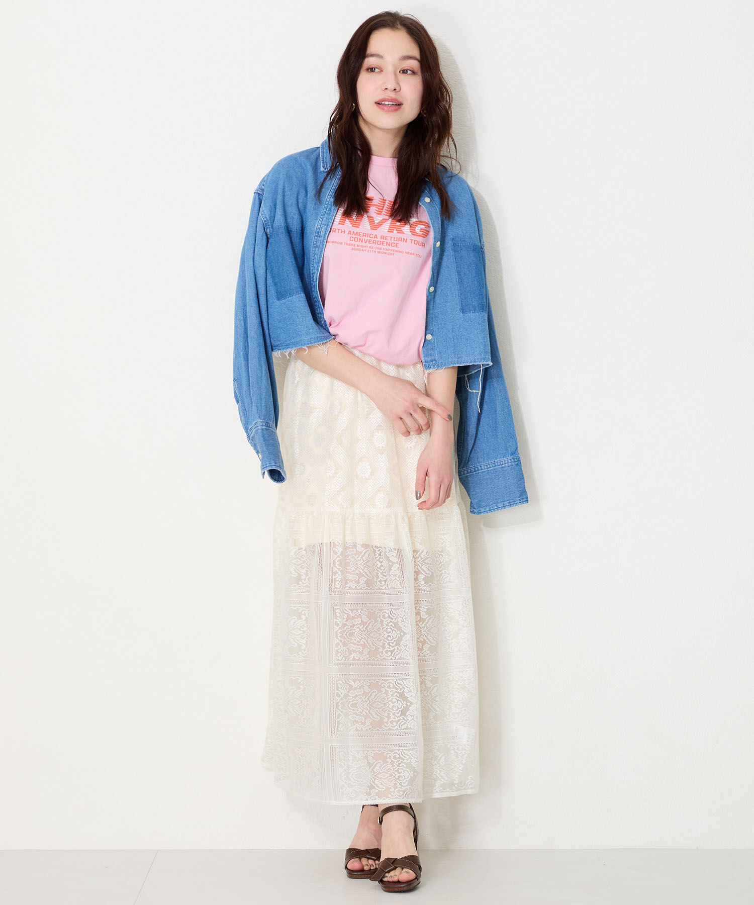 ORiental TRaffic「●2025春夏新作●リボンベルトウッドヒールサンダル/51225 サンダル 人気 ヒール8.2cm」|サンダル|