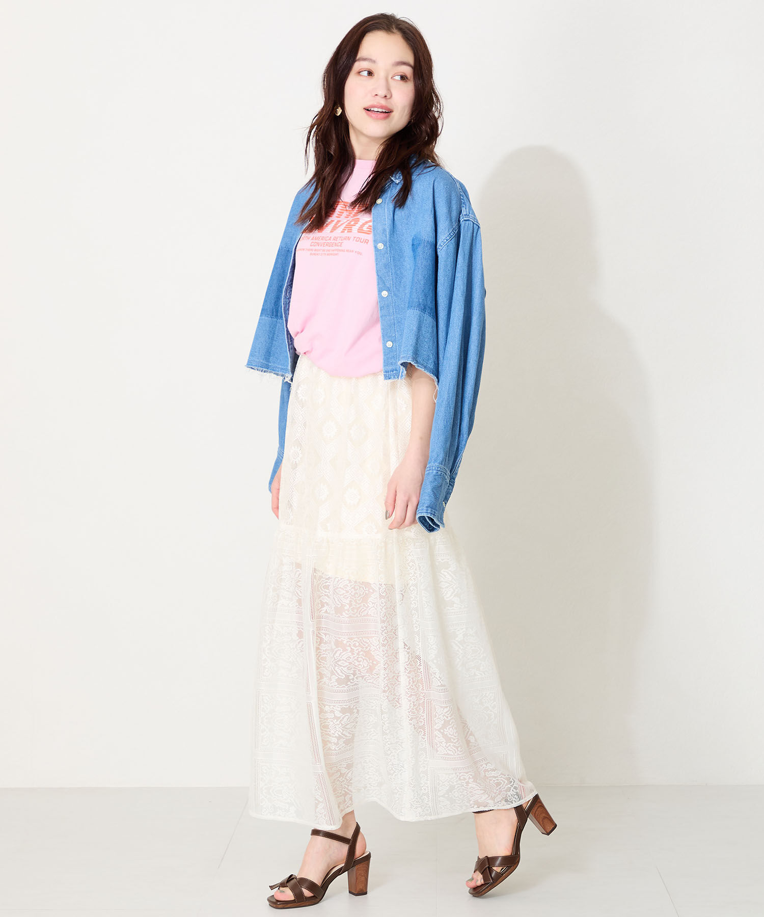 ORiental TRaffic「●2025春夏新作●リボンベルトウッドヒールサンダル/51225 サンダル 人気 ヒール8.2cm」|サンダル|