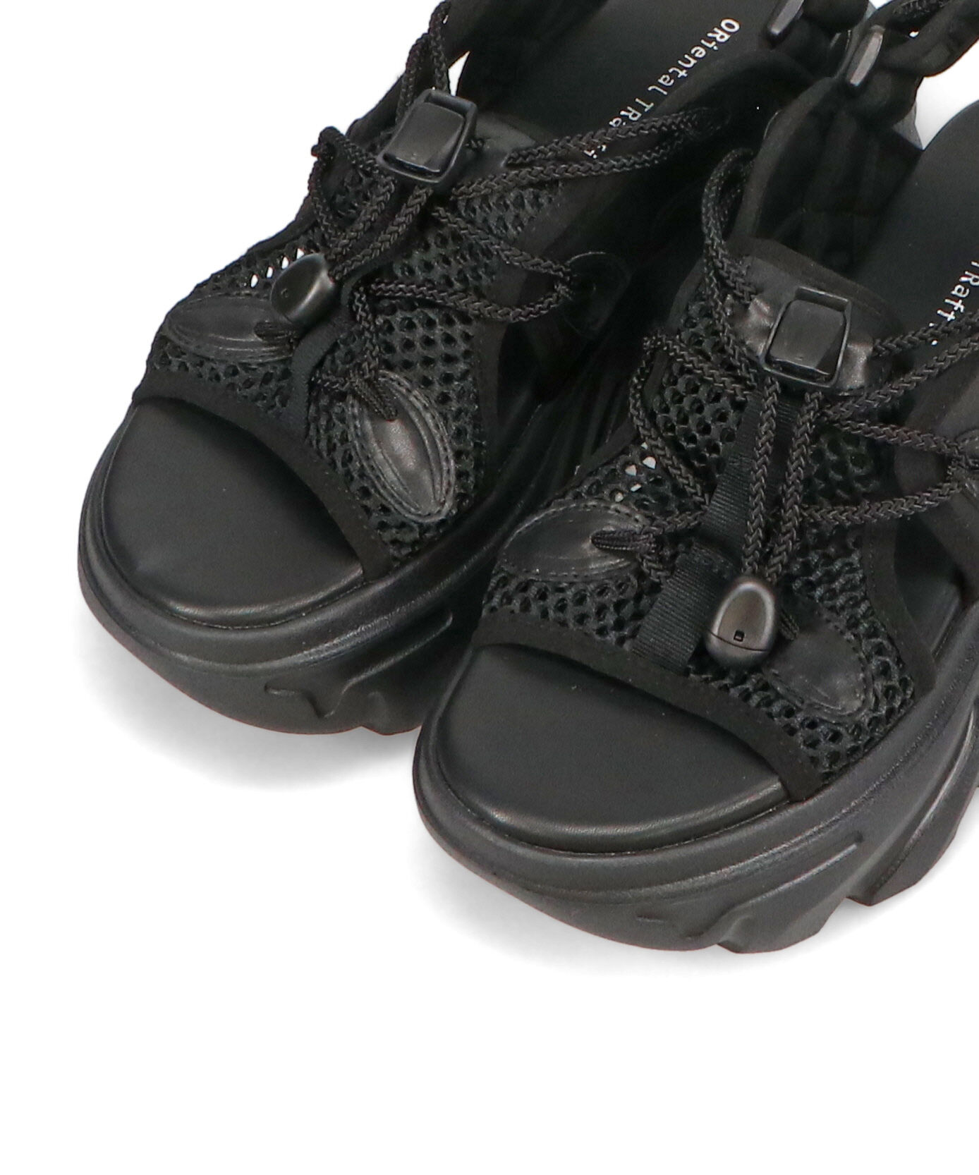 ORiental TRaffic「●2025春夏新作●ドローコード&times;メッシュ厚底サンダル/51210 サンダル 厚底　メッシュ トレンド」|サンダル|