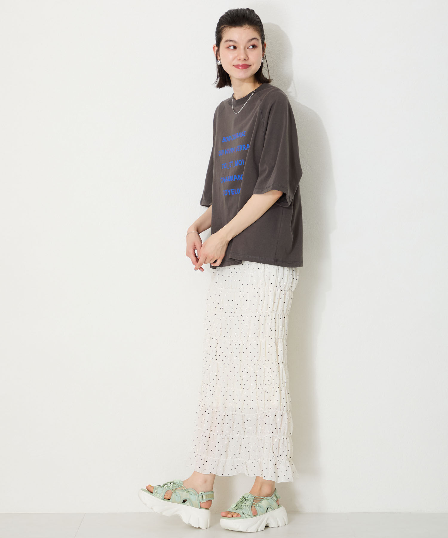 ORiental TRaffic「●2025春夏新作●ドローコード&times;メッシュ厚底サンダル/51210 サンダル 厚底　メッシュ トレンド」|サンダル|