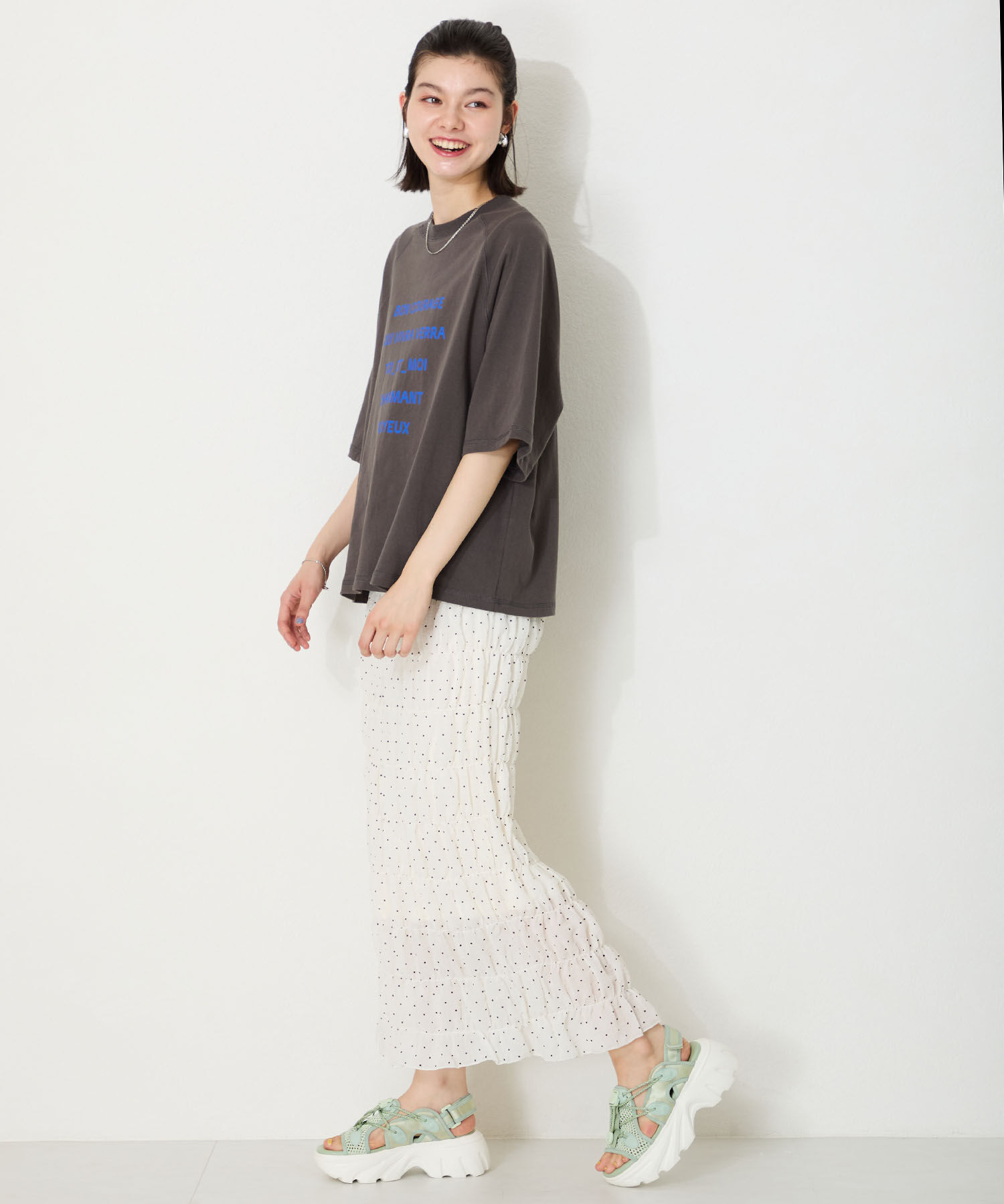 ORiental TRaffic「●2025春夏新作●ドローコード&times;メッシュ厚底サンダル/51210 サンダル 厚底　メッシュ トレンド」|サンダル|