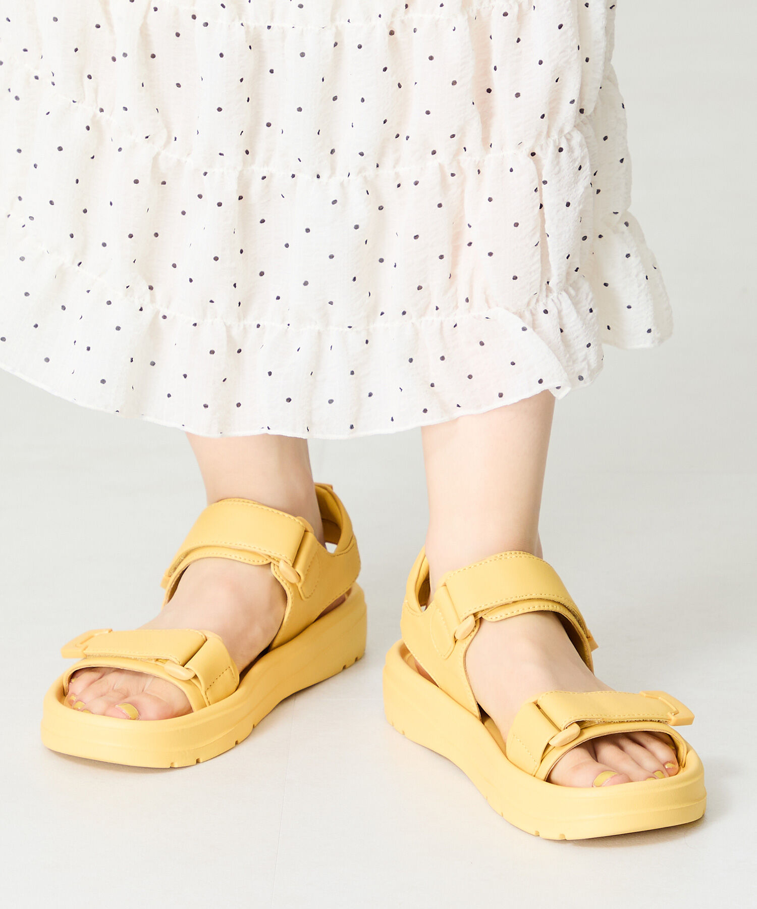 ORiental TRaffic「【Fit meサンダル】ダブルベルト サンダル /51227 軽い 柔らかい フラット」|サンダル|