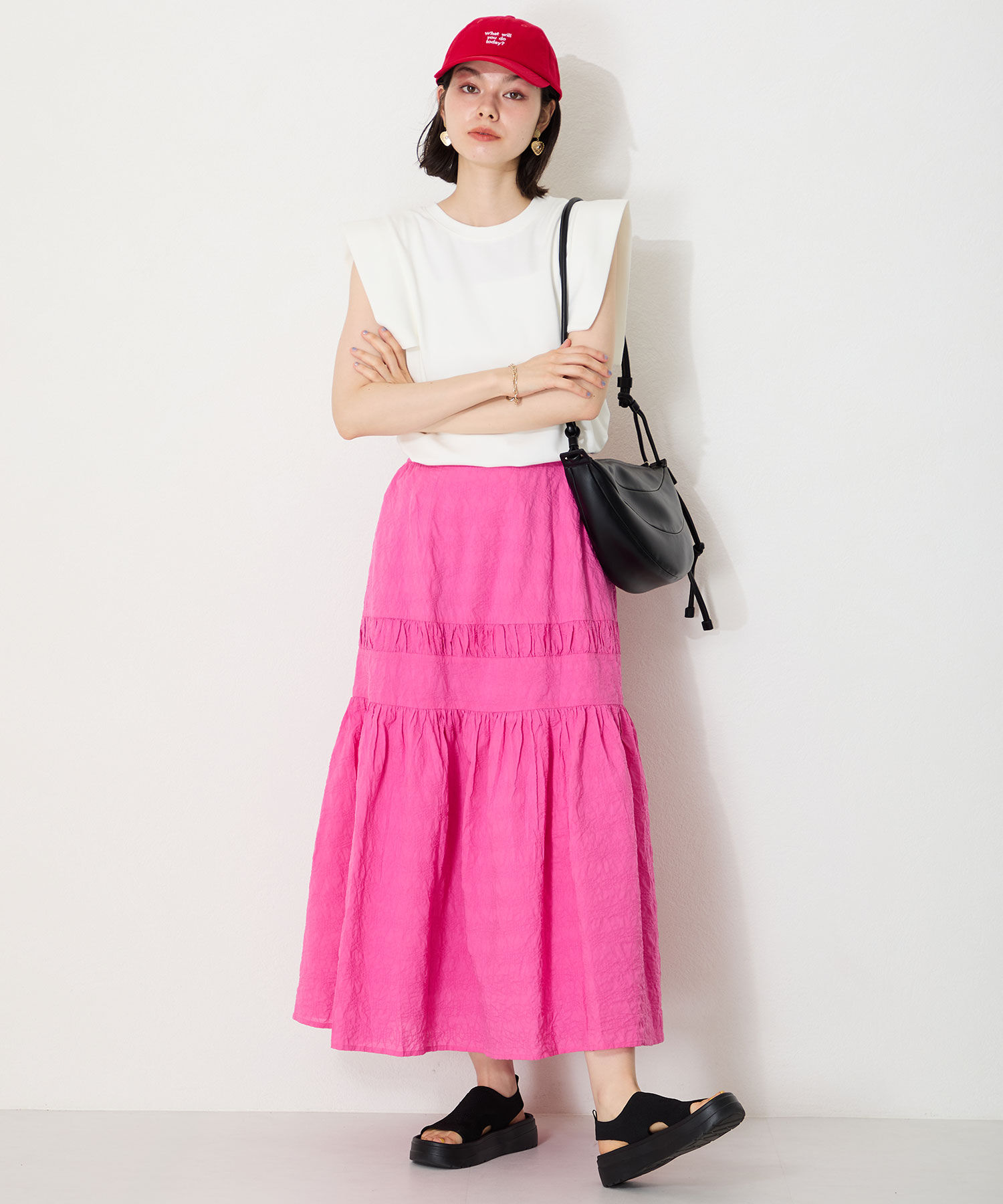 ORiental TRaffic「【Fit meサンダル】サイドオープンニット厚底サンダル/55207 サンダル WEB限定 ニット 軽い」|サンダル|