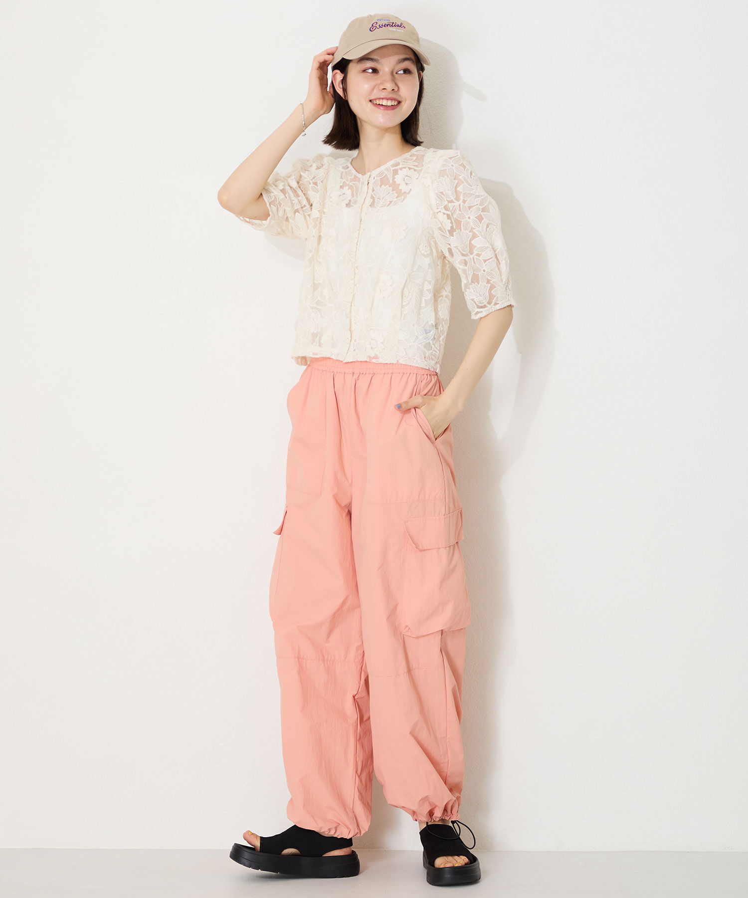 ORiental TRaffic「【Fit meサンダル】サイドオープンニット厚底サンダル/55207 サンダル WEB限定 ニット 軽い」|サンダル|