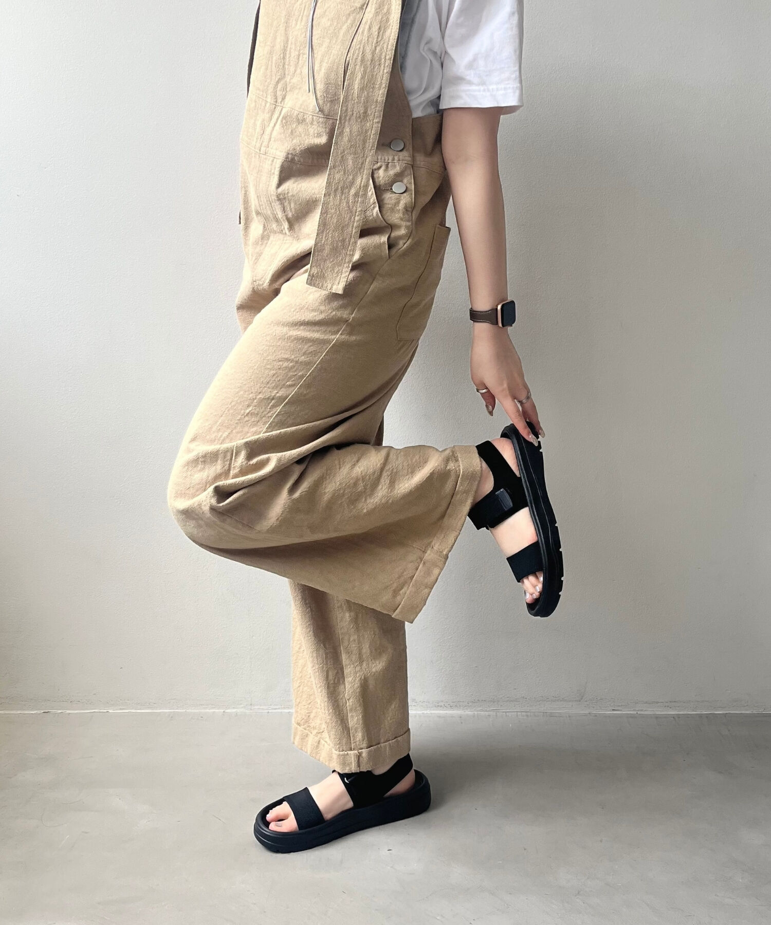 ORiental TRaffic「【Fit meサンダル】ニットダブルベルトサンダル/55208 サンダル 人気 WEB限定 ニット 軽い」|サンダル|