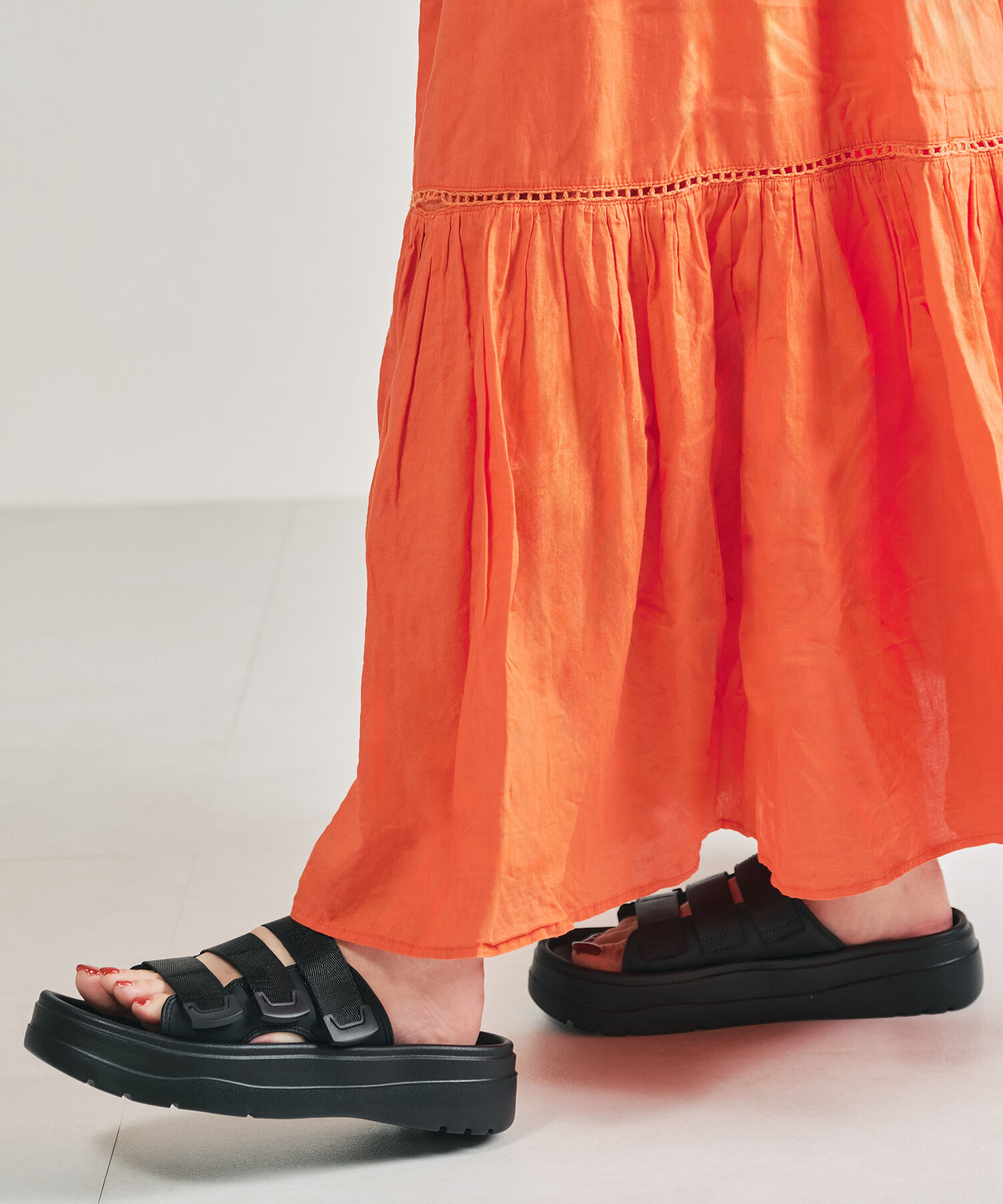 ORiental TRaffic「【Fit meサンダル】3本ベルトスライドサンダル/55209 WEB限定」|サンダル|