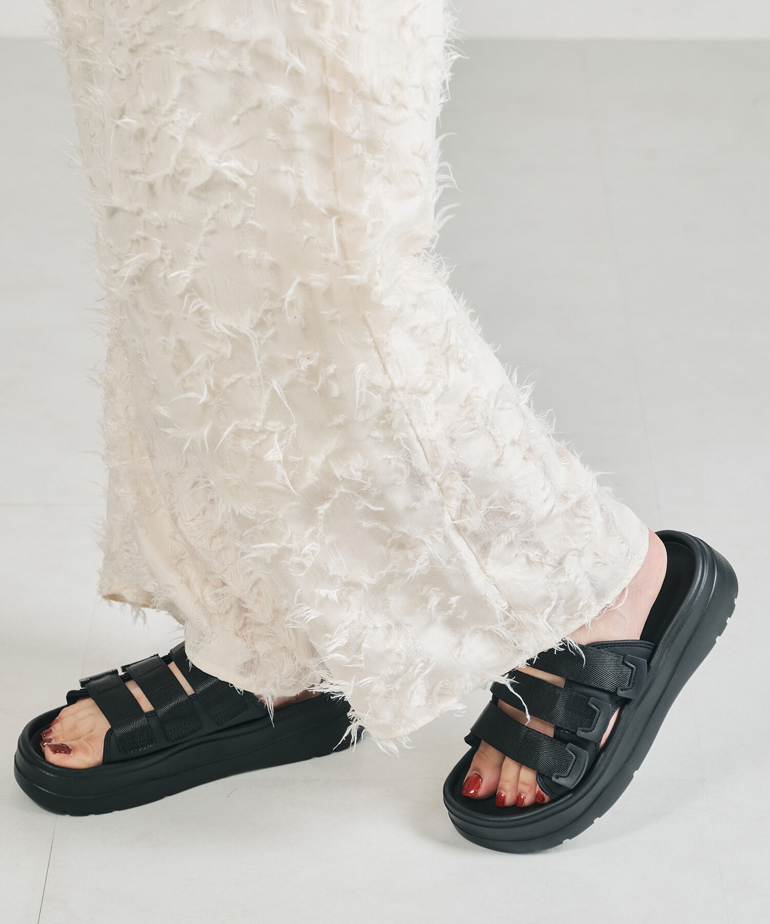 ORiental TRaffic「【Fit meサンダル】3本ベルトスライドサンダル/55209 WEB限定」|サンダル|