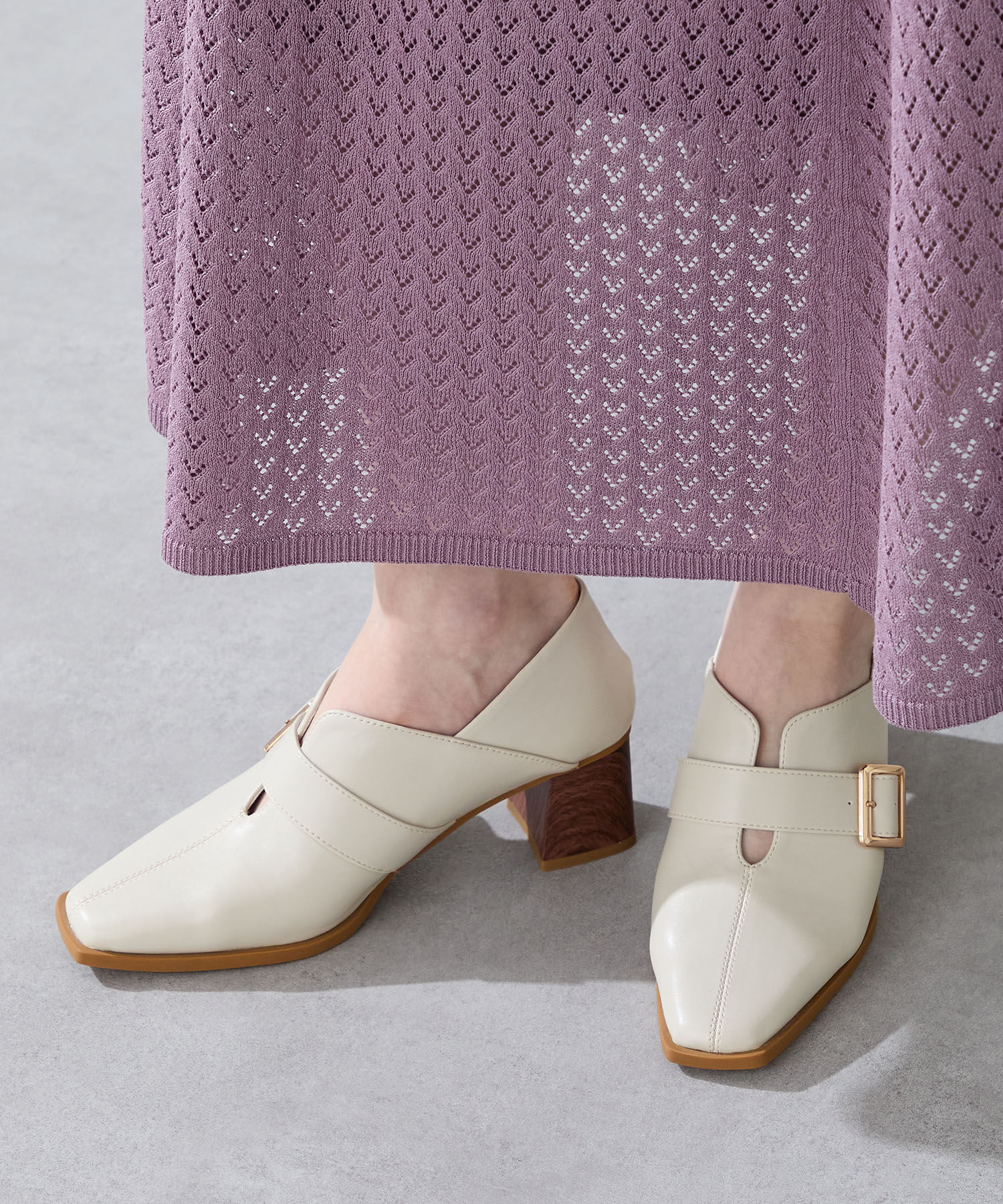 ORiental TRaffic「●2025秋冬新作●ウッドヒールベルトパンプス/51303」|パンプス|