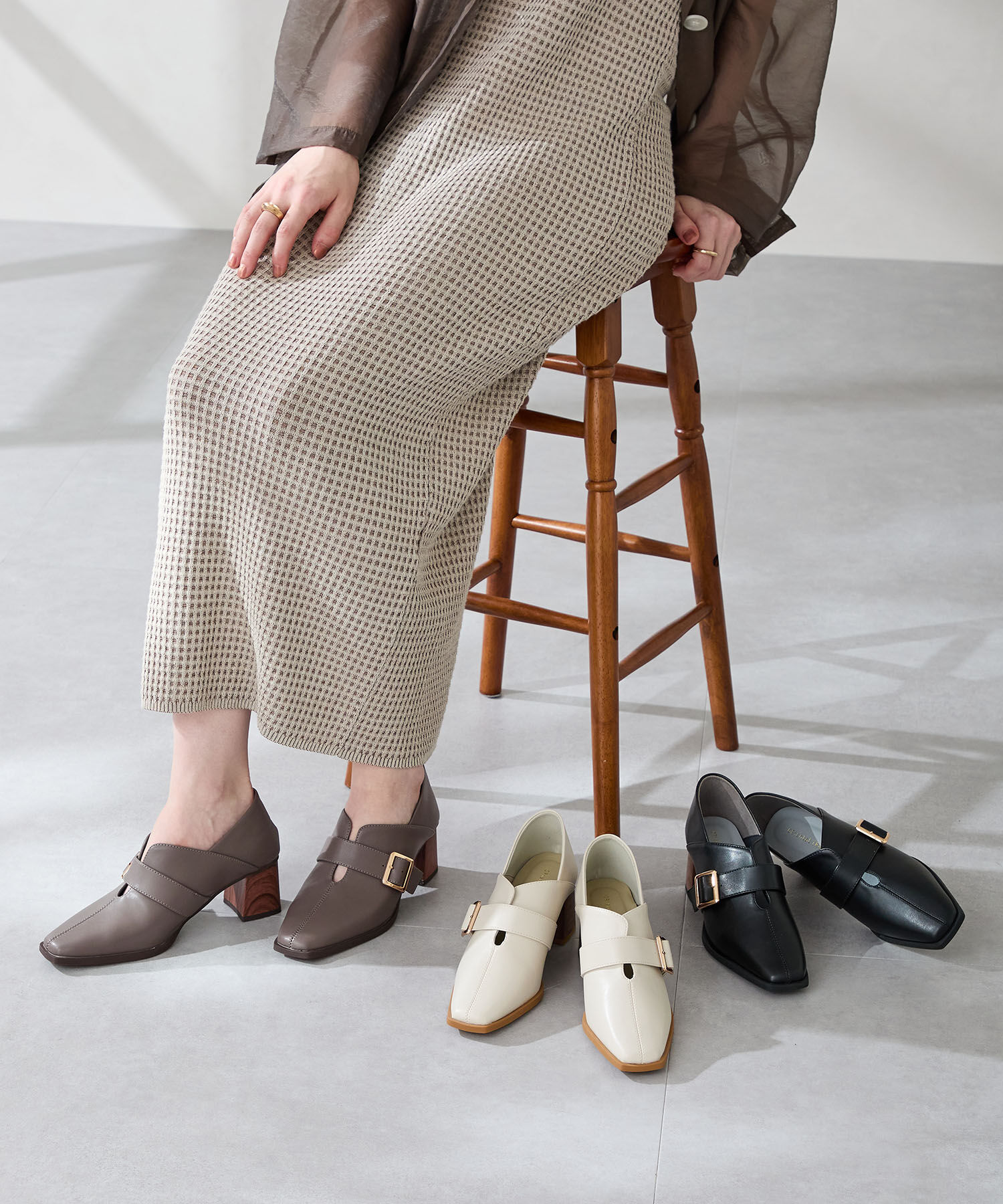 ORiental TRaffic「●2025秋冬新作●ウッドヒールベルトパンプス/51303」|パンプス|