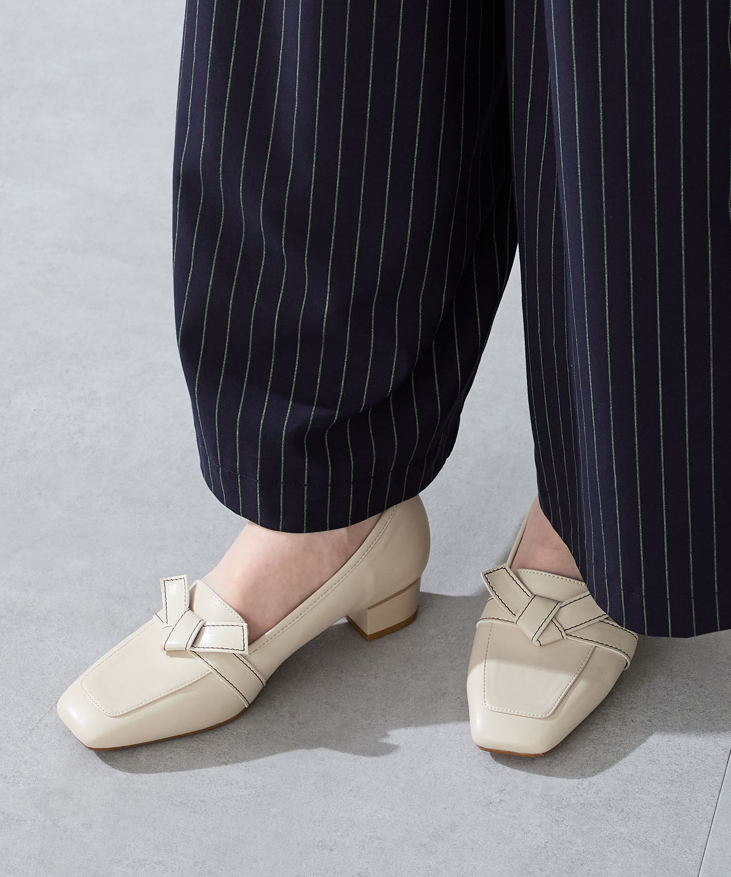 ORiental TRaffic「【WEB限定】●2025秋冬新作●リボンデザイン 甲深パンプス /55301 ヒール3.5ｃｍ ヒールローファー」|パンプス|