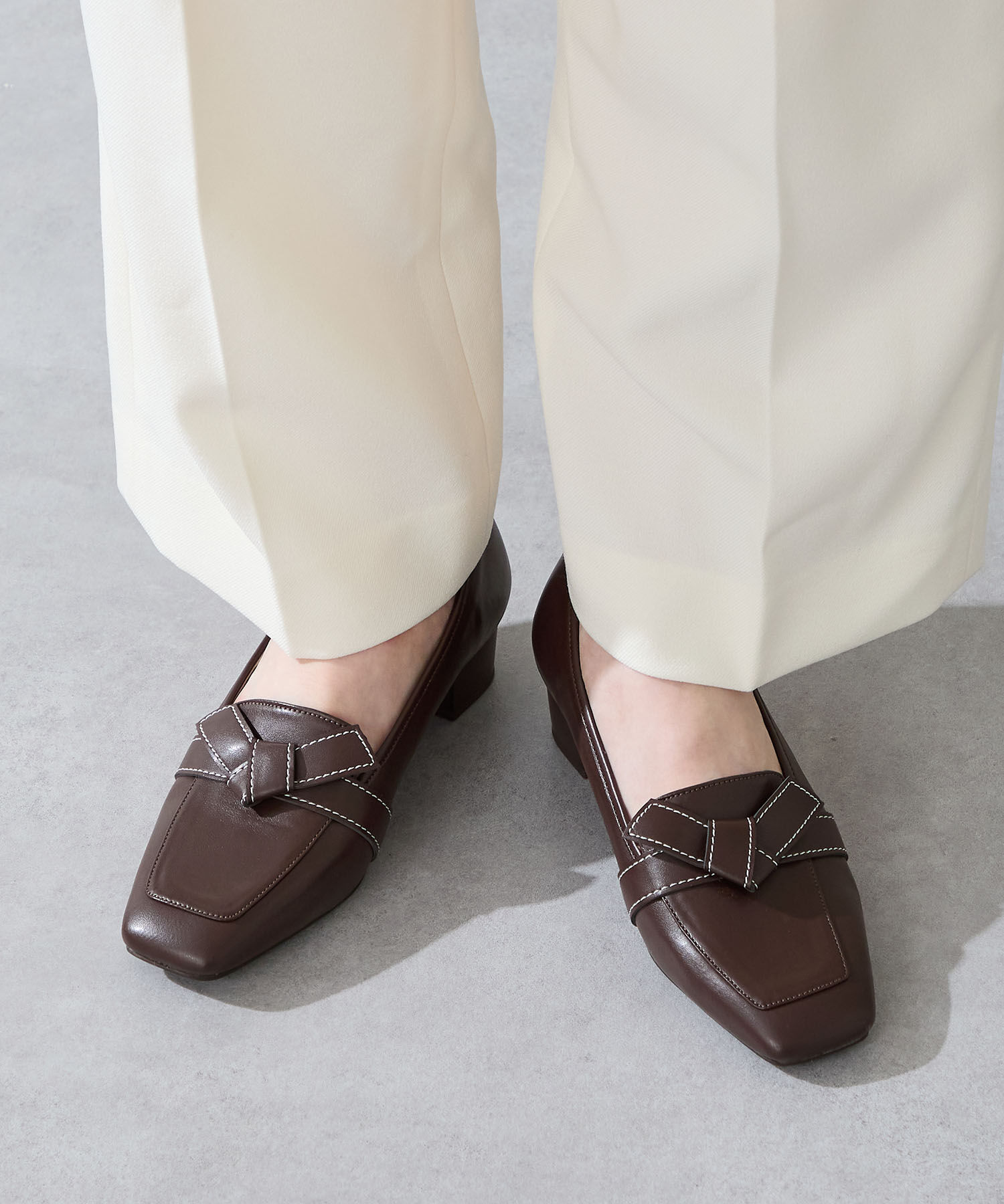 ORiental TRaffic「【WEB限定】●2025秋冬新作●リボンデザイン 甲深パンプス /55301 ヒール3.5ｃｍ ヒールローファー」|パンプス|