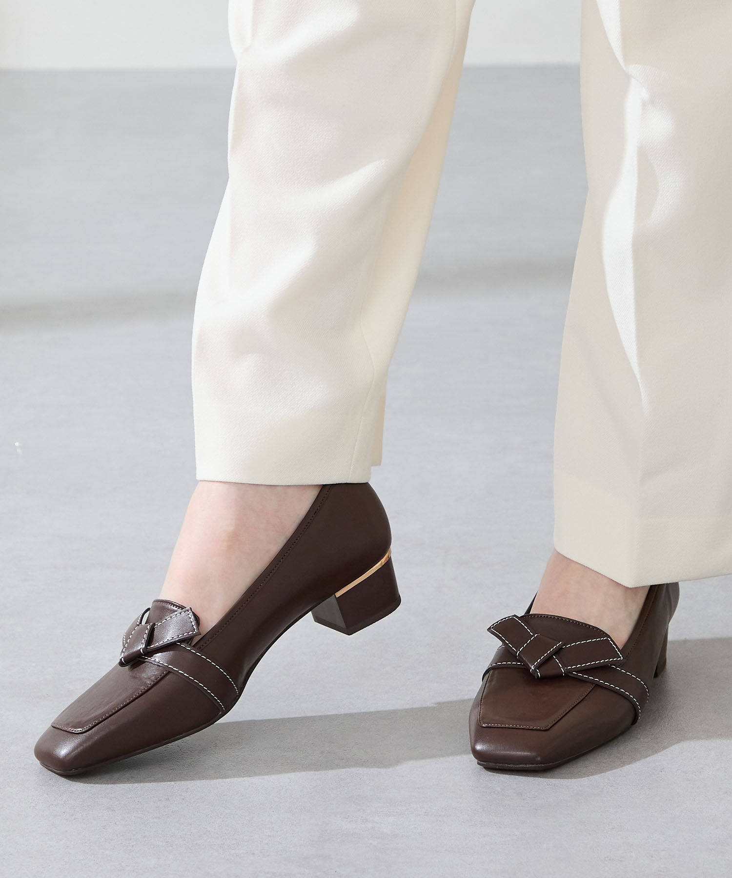 ORiental TRaffic「【WEB限定】●2025秋冬新作●リボンデザイン 甲深パンプス /55301 ヒール3.5ｃｍ ヒールローファー」|パンプス|