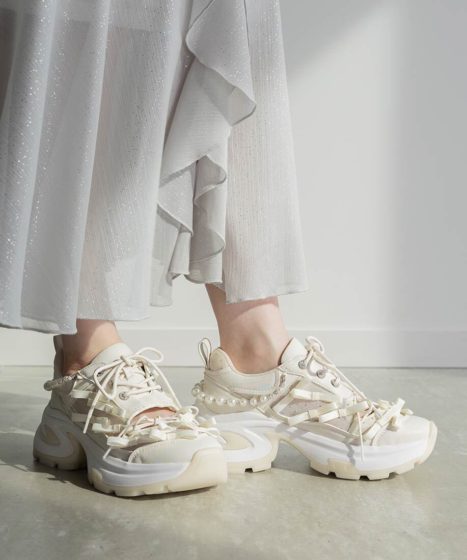  「2WAY ミニリボンシアースニーカー」|スニーカー|ホワイト