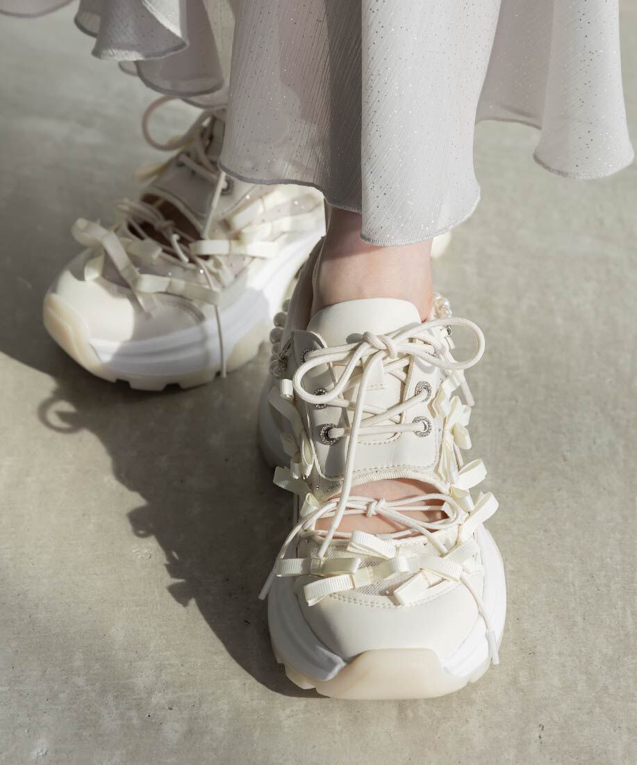  「2WAY ミニリボンシアースニーカー」|スニーカー|