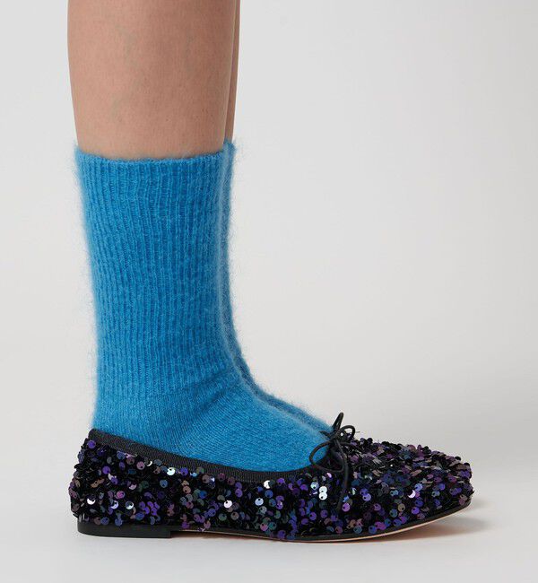 UNITED ARROWS「へアリー リブ ソックス」|ソックス|LT.BLUE