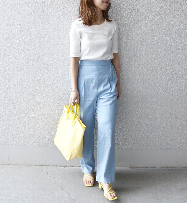 SHIPS any「SHIPS any:〈ウォッシャブル〉テレコ ハーフ スリーブ TEE」|Tシャツ・カットソー|