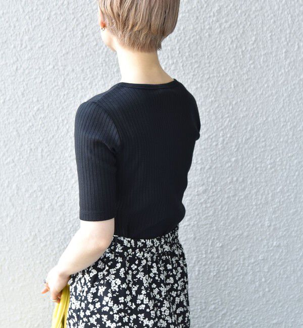 SHIPS any「SHIPS any:〈ウォッシャブル〉テレコ ハーフ スリーブ TEE」|Tシャツ・カットソー|