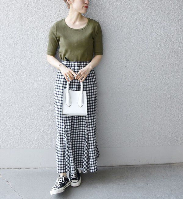 SHIPS any「SHIPS any:〈ウォッシャブル〉テレコ ハーフ スリーブ TEE」|Tシャツ・カットソー|