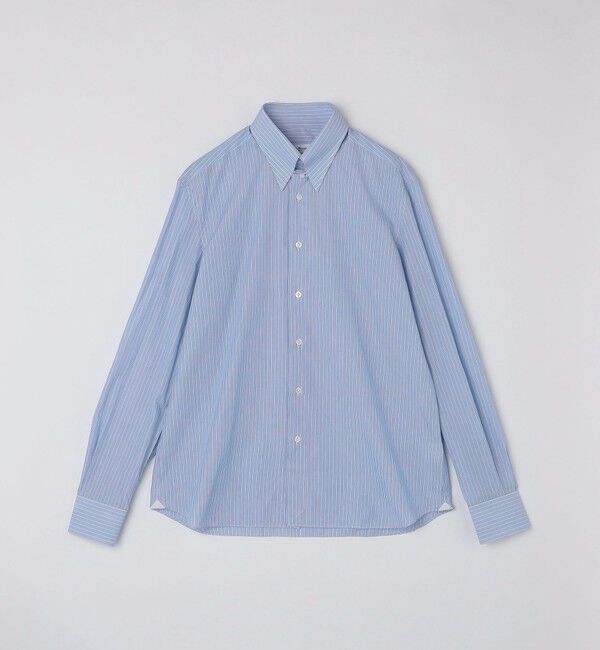 SHIPS「【SHIPS別注】Errico Formicola: オルタネート Wストライプ タブカラー シャツ」|シャツ・ブラウス|ブルー系
