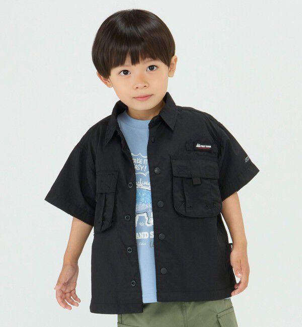 SHIPS Colors 「FIRST DOWN:〈撥水・洗濯機可能〉アウトドア ボックス シャツ(100~150cm)」|シャツ・ブラウス|ブラック
